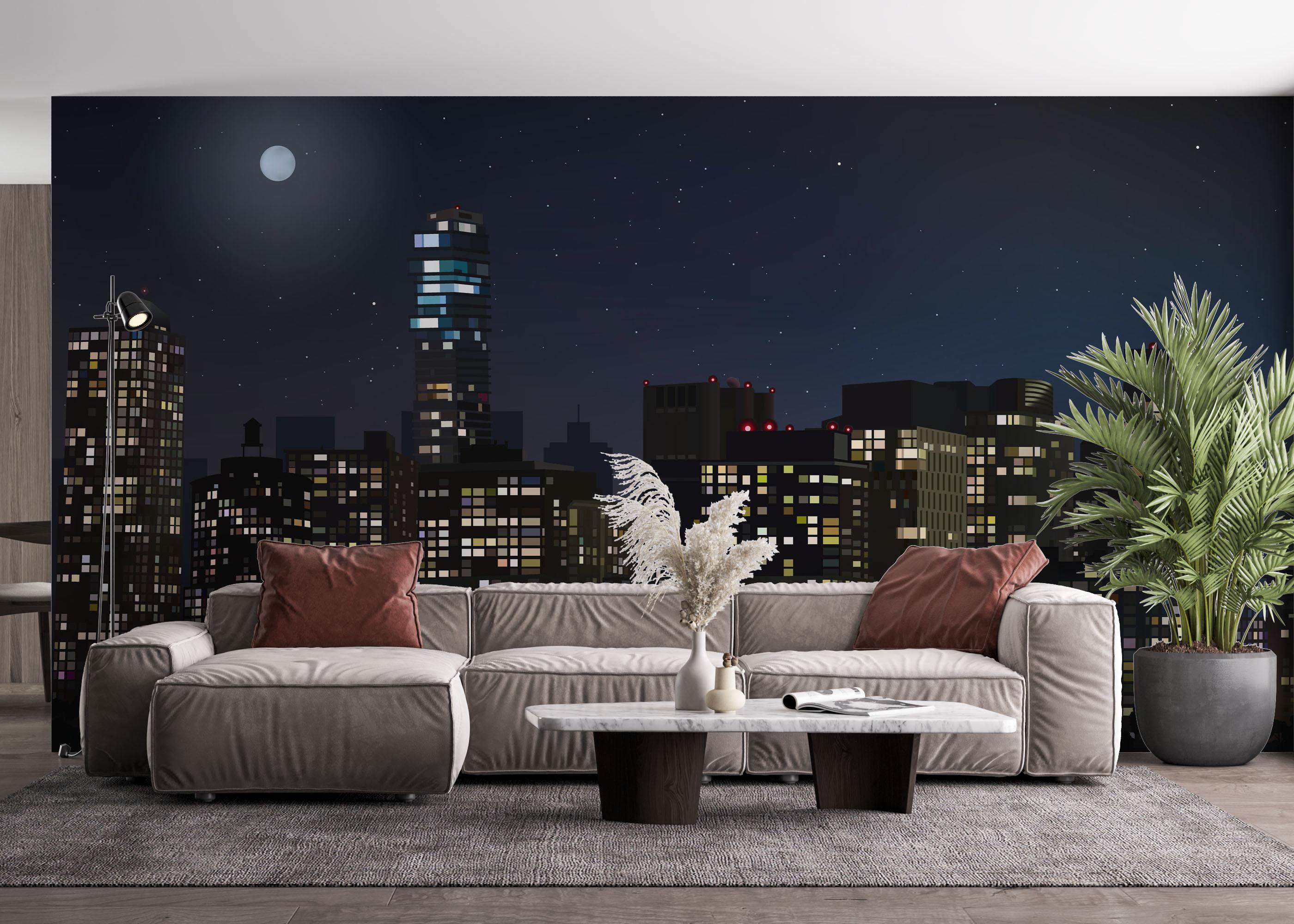 Fototapeta City Night Building mockup 4