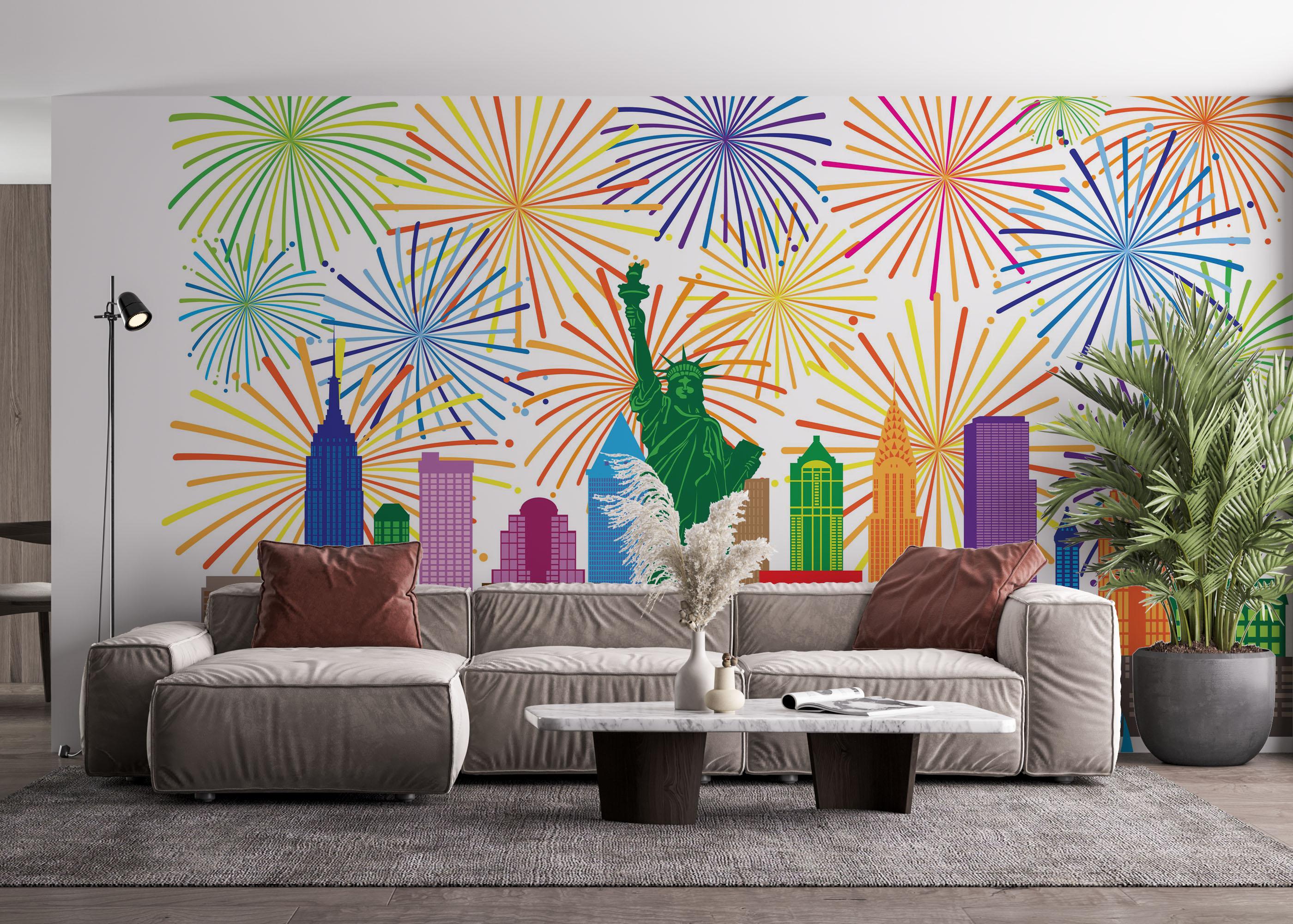 Fototapeta Fireworks New York mockup 4