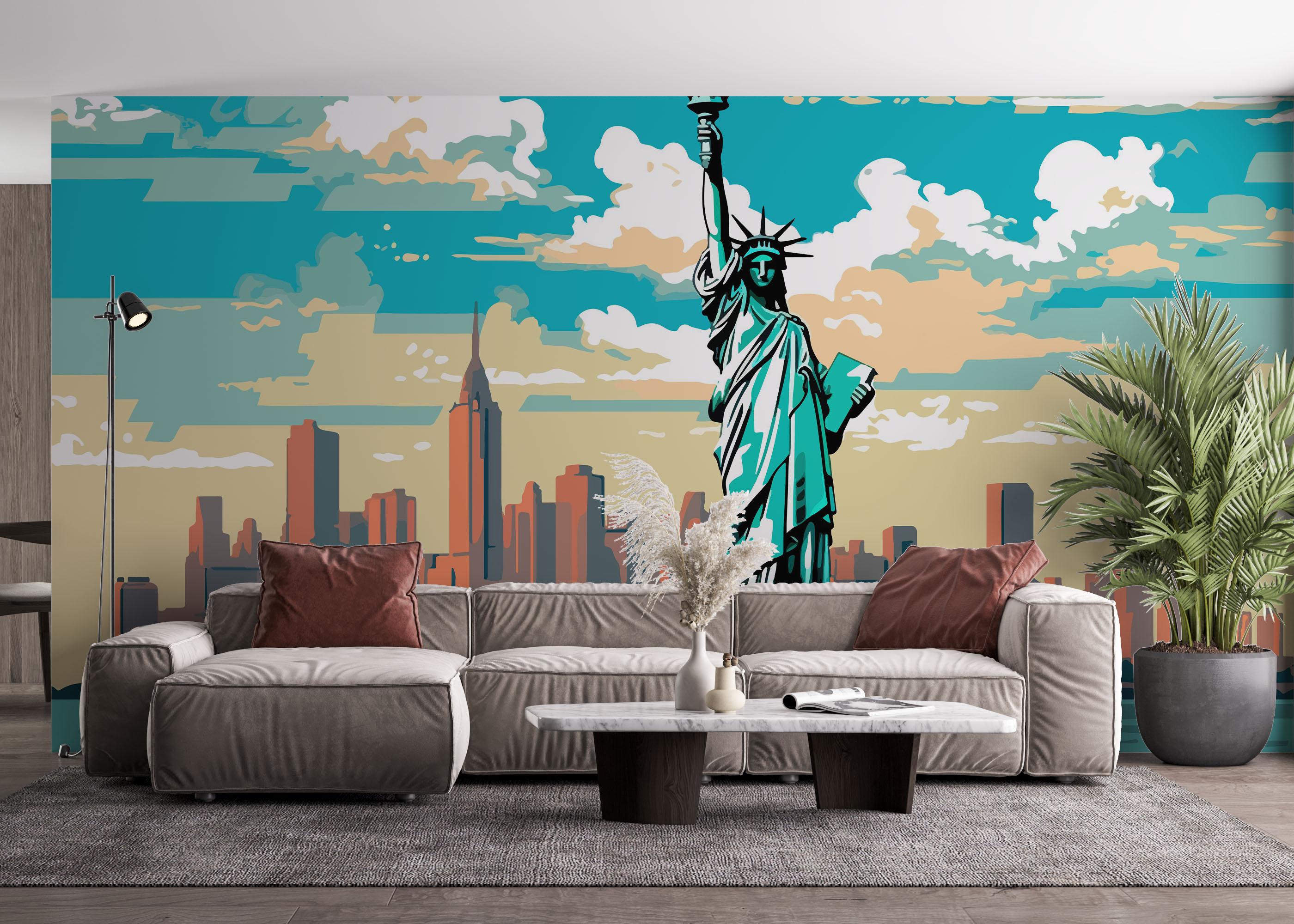 Fototapeta Liberty Statue Cartoon mockup 4