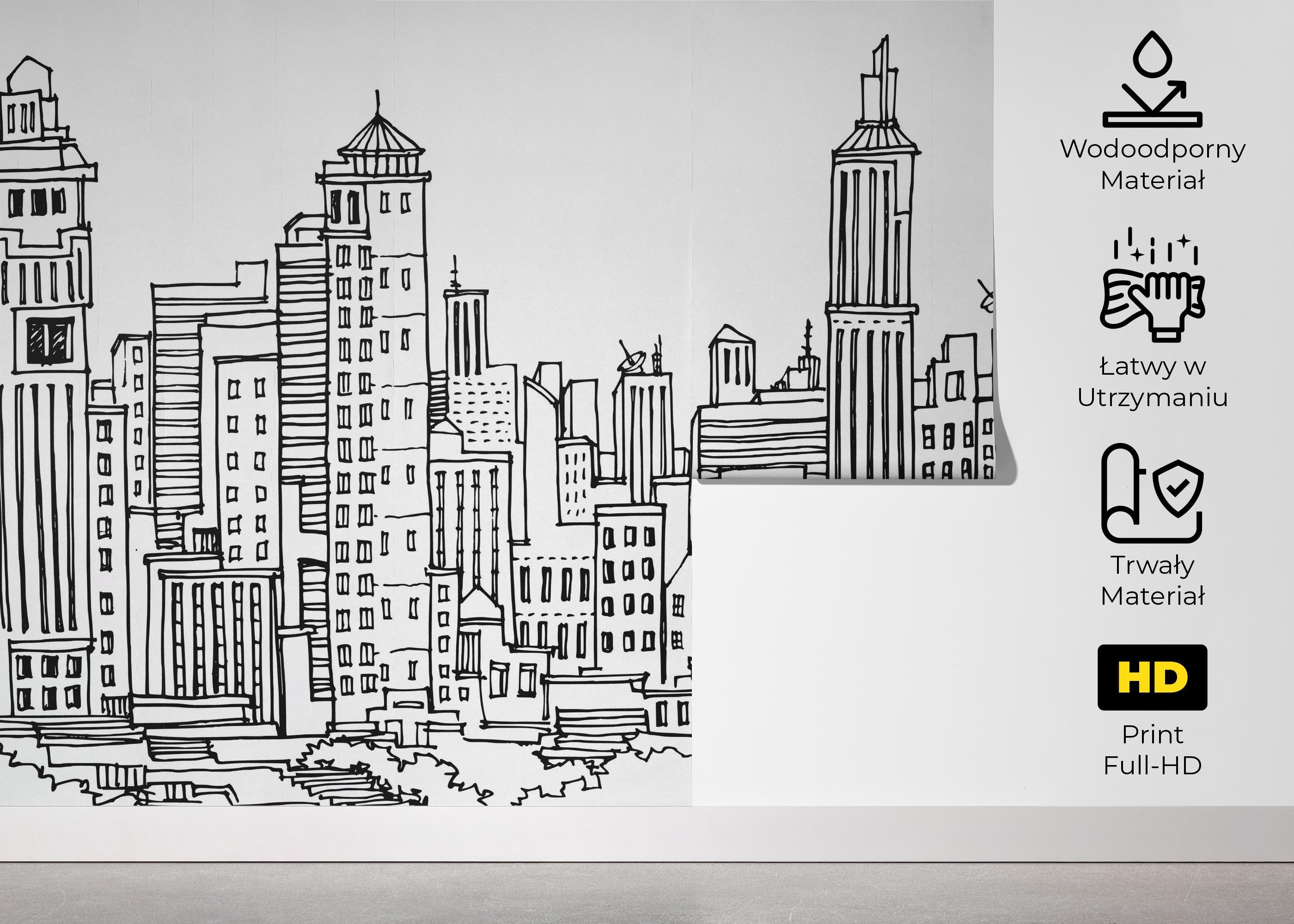 Fototapeta Black Line Skylines mockup 5