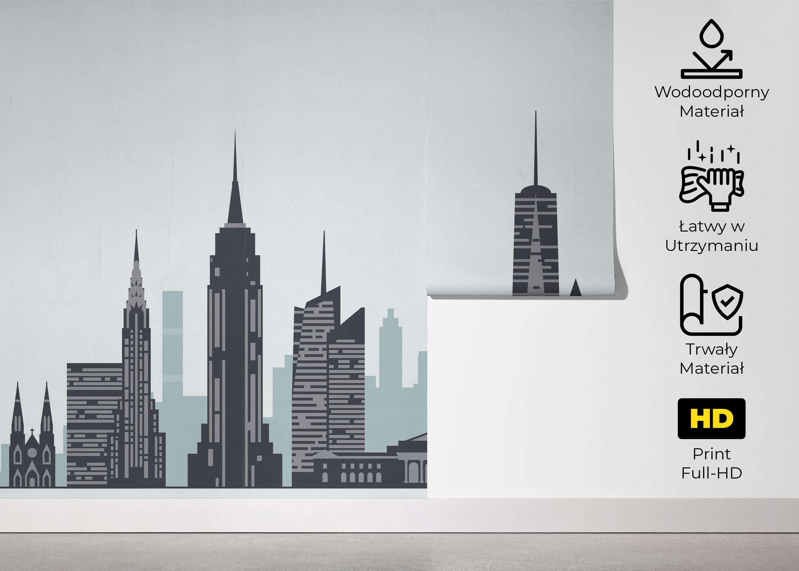 Fototapeta Blue Grey New York mockup 5