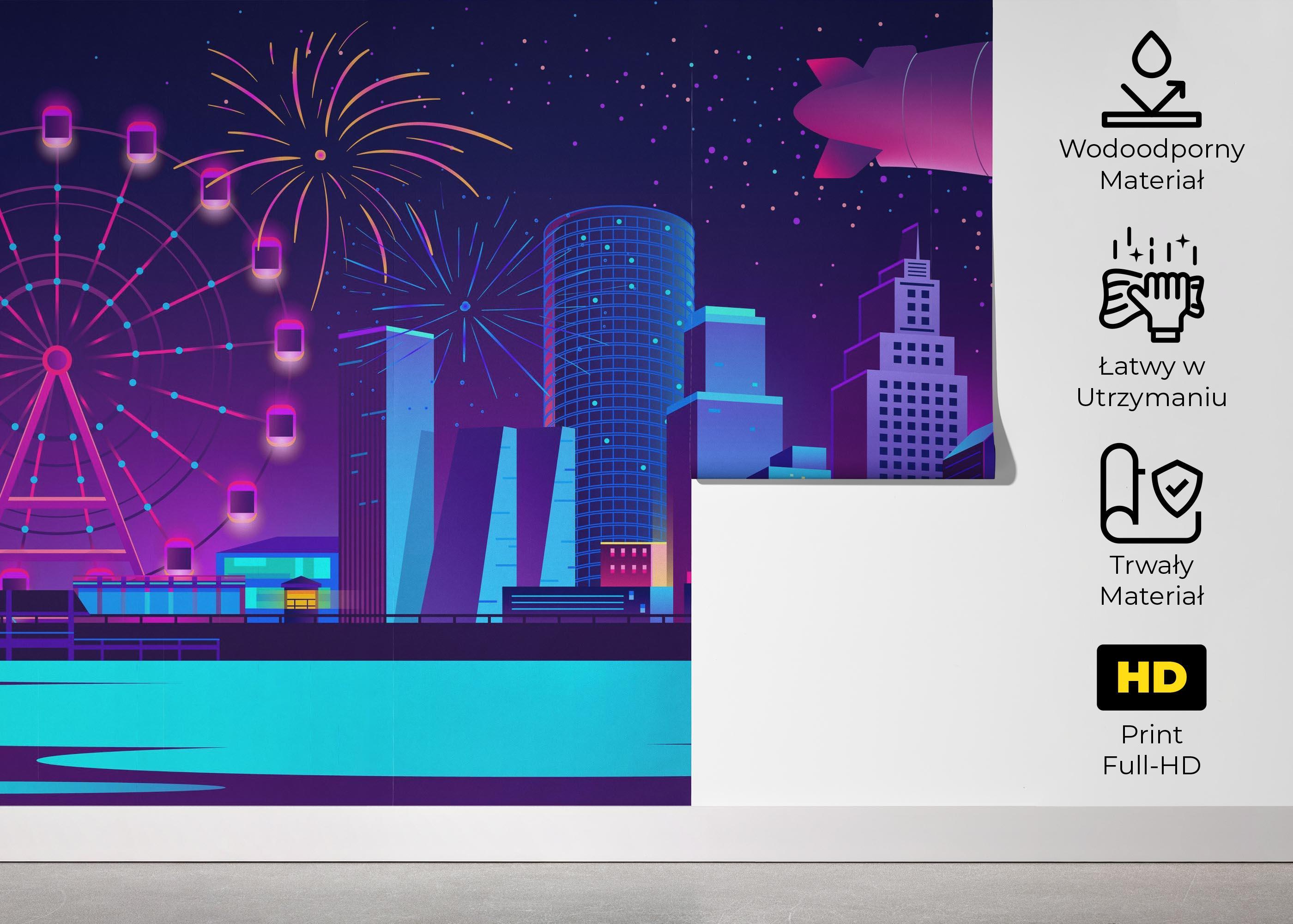 Fototapeta Blue Purple Nyc mockup 5