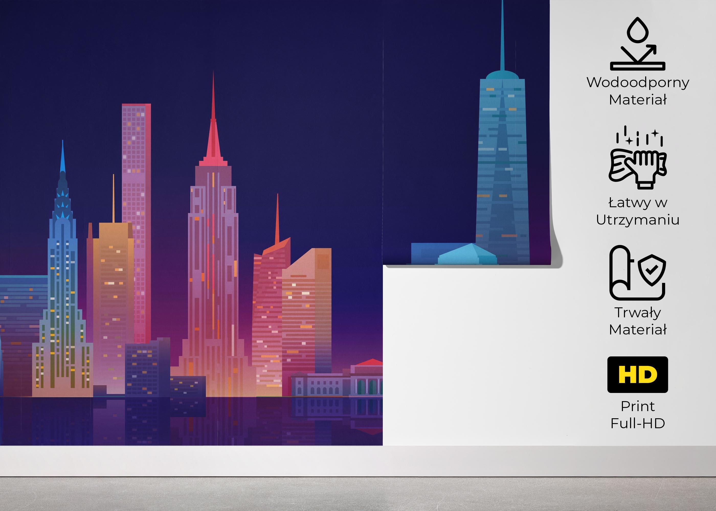 Fototapeta Blue Skyline Nyc mockup 5
