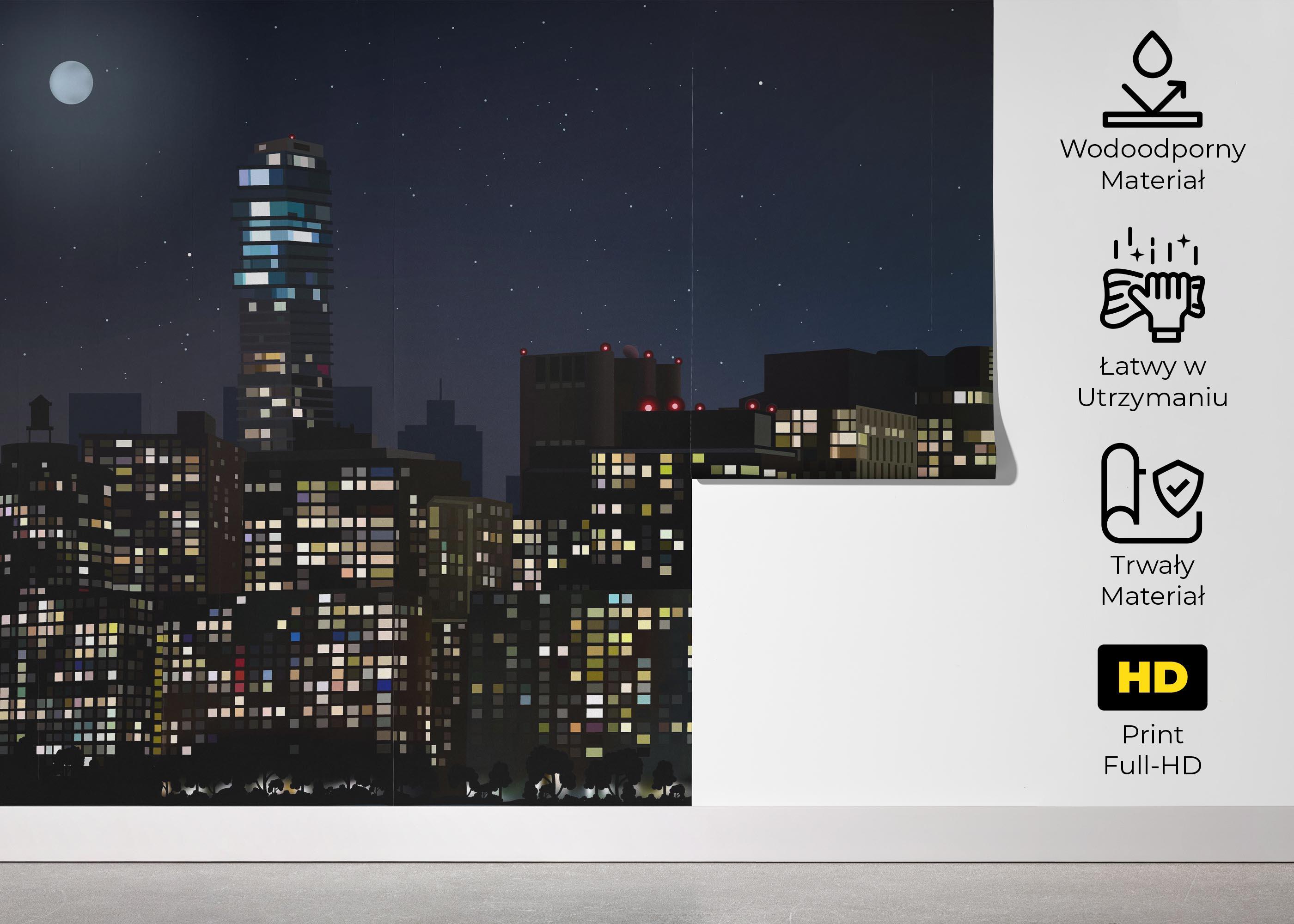 Fototapeta City Night Building mockup 5