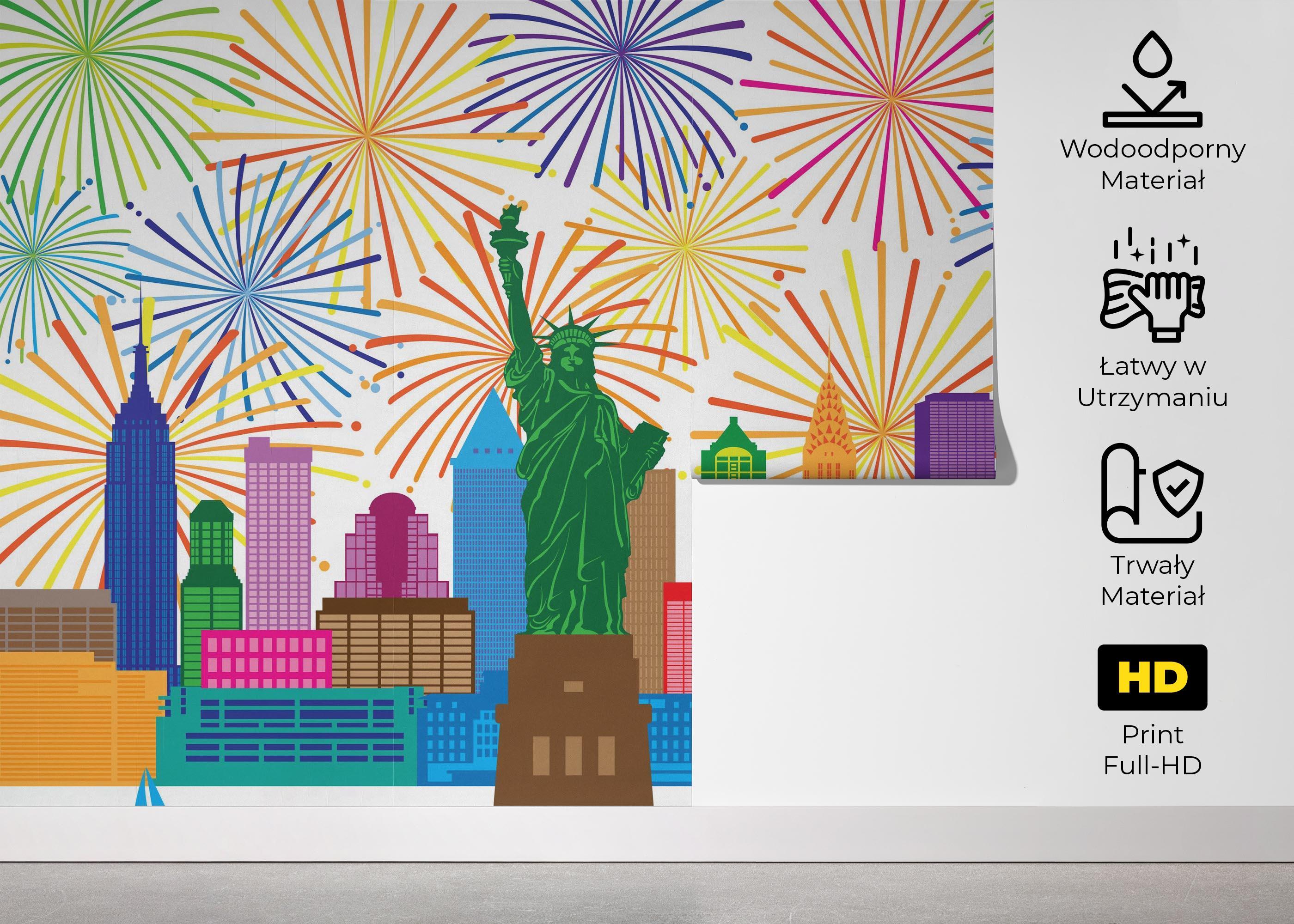 Fototapeta Fireworks New York mockup 5
