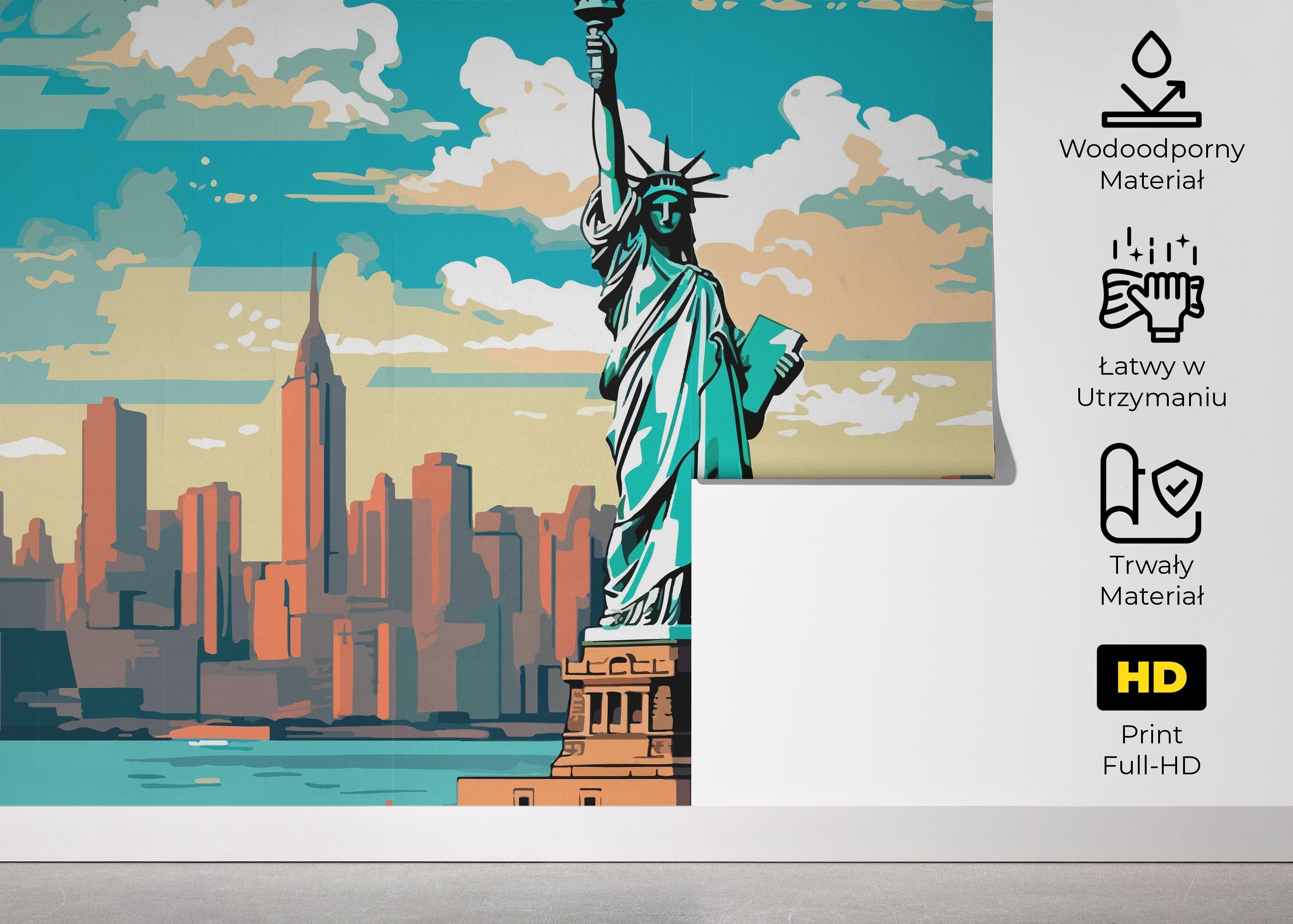 Fototapeta Liberty Statue Cartoon mockup 5