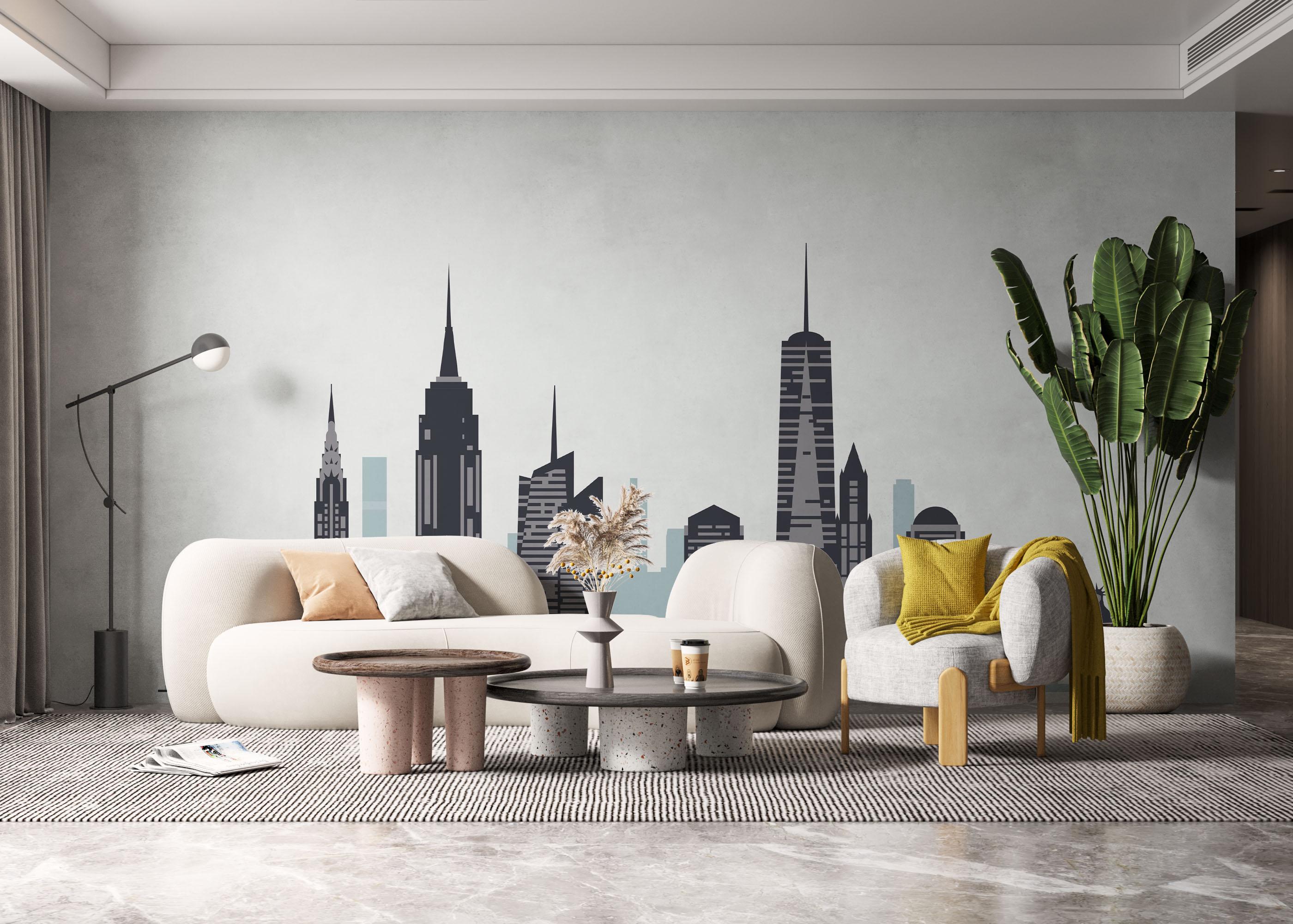 Fototapeta Blue Grey New York mockup 6