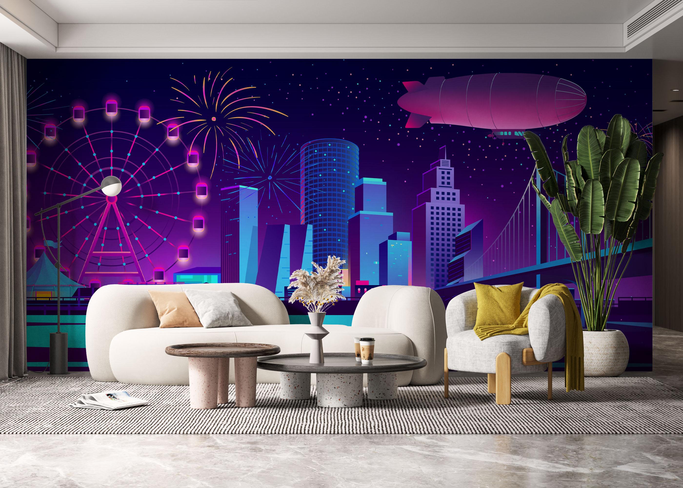 Fototapeta Blue Purple Nyc mockup 6