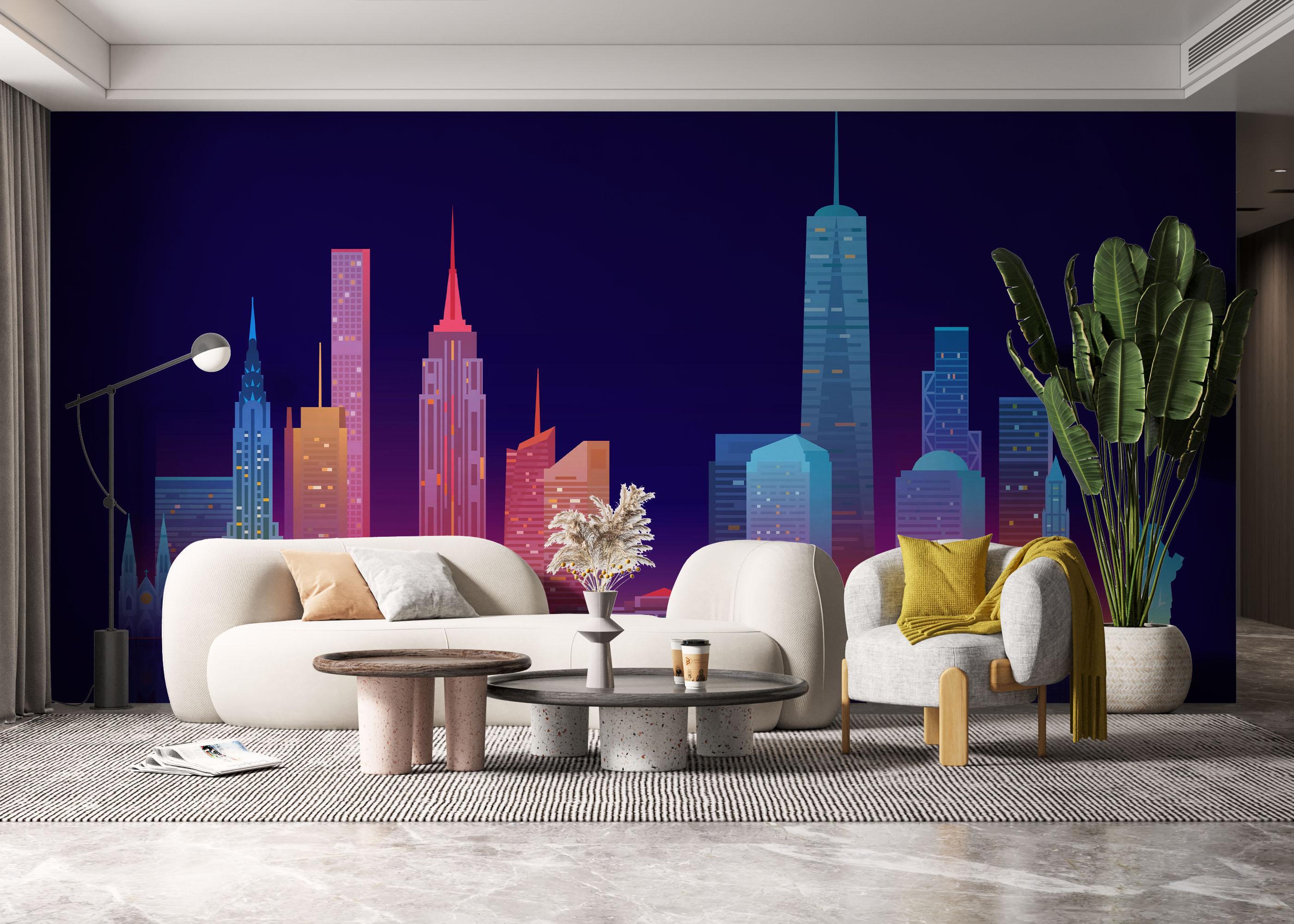 Fototapeta Blue Skyline Nyc mockup 6
