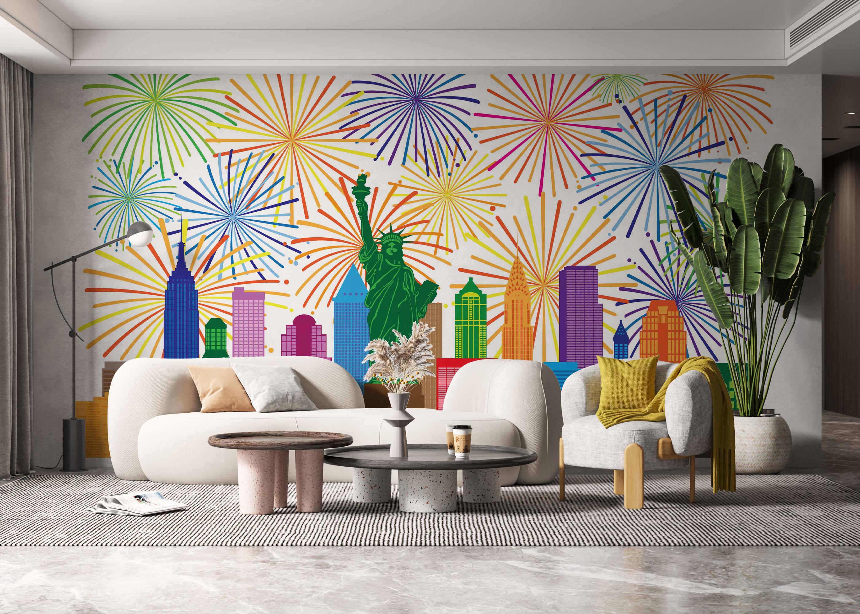 Fototapeta Fireworks New York mockup 6