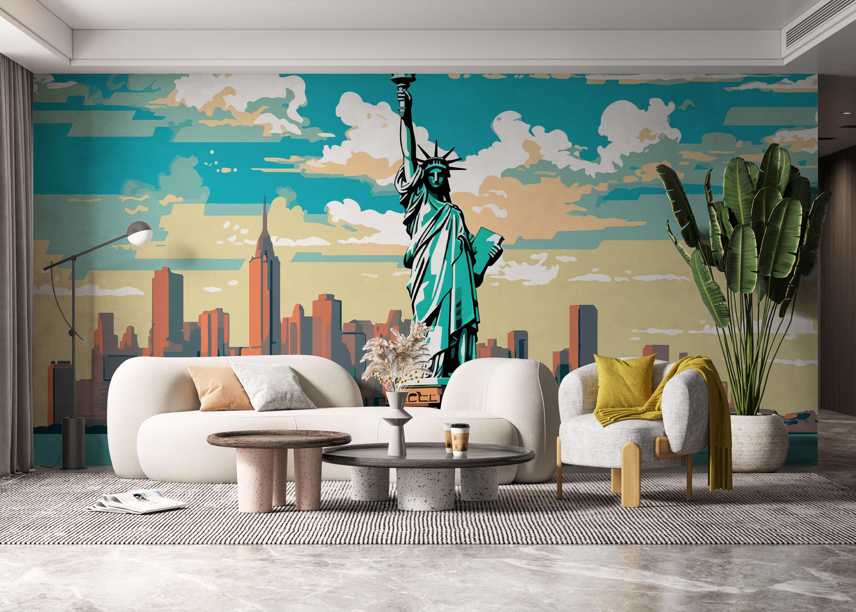 Fototapeta Liberty Statue Cartoon mockup 6