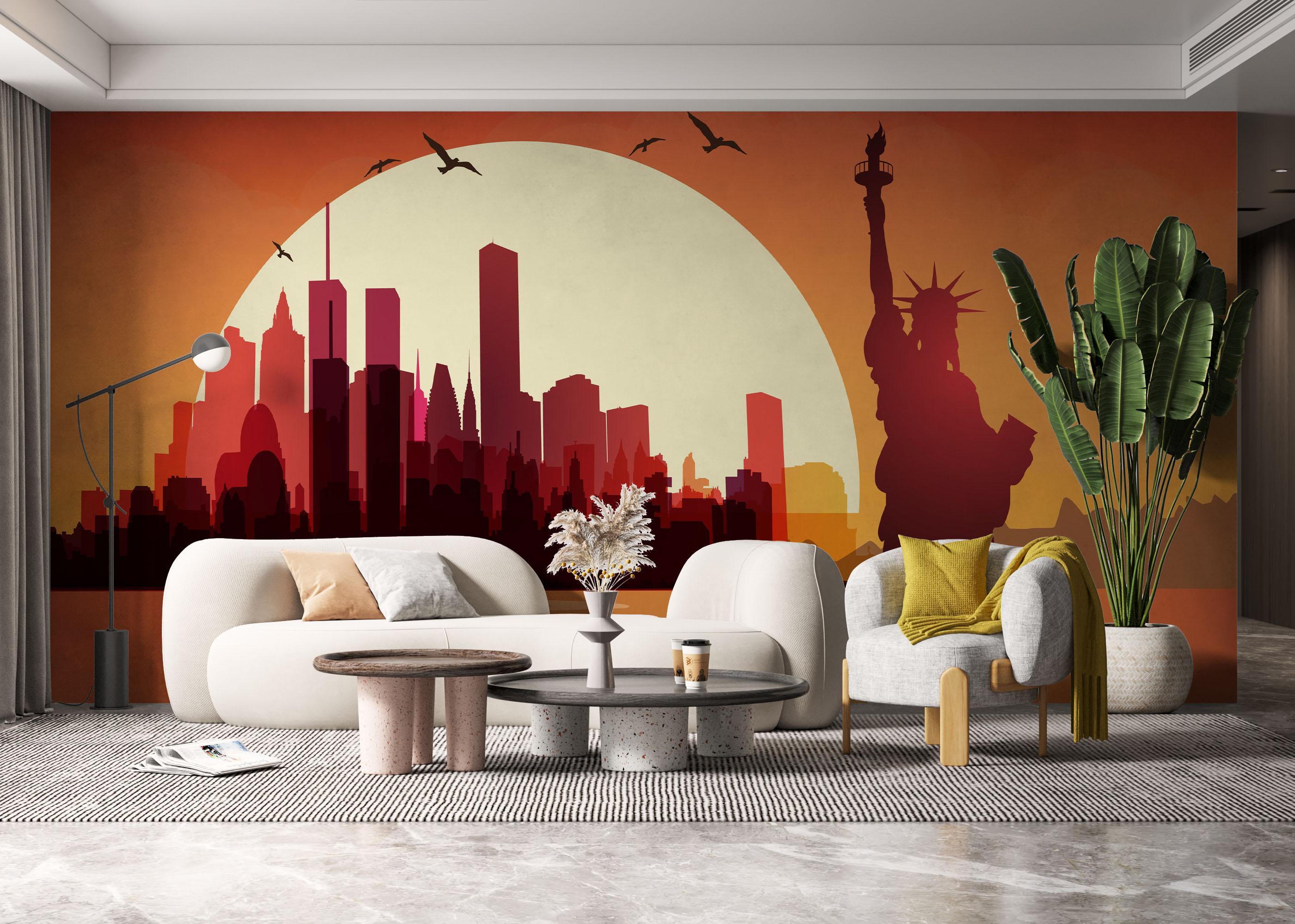 Fototapeta Liberty Statue Sunset mockup 6