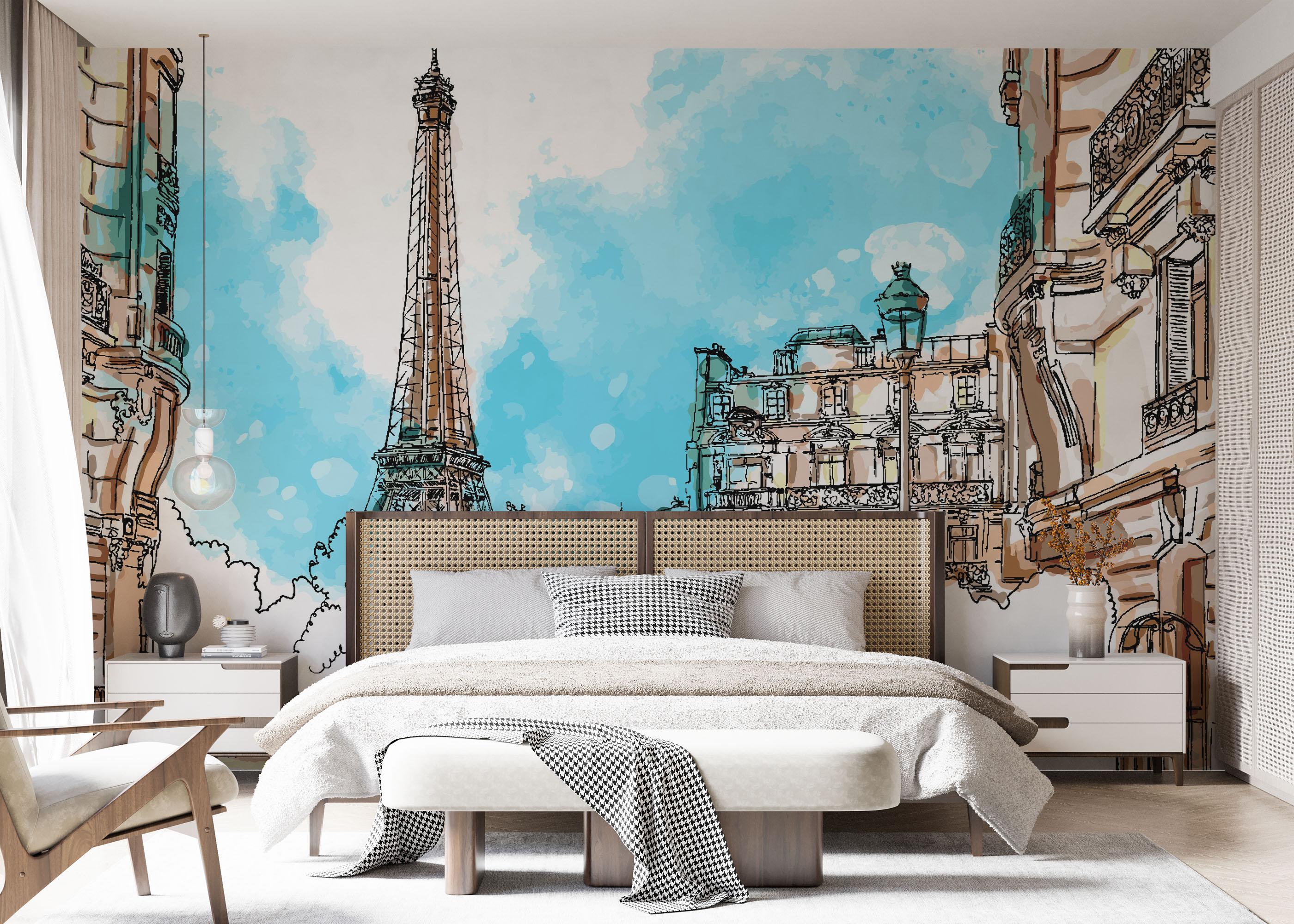 Fototapeta Paris Vibe Drawing mockup 7