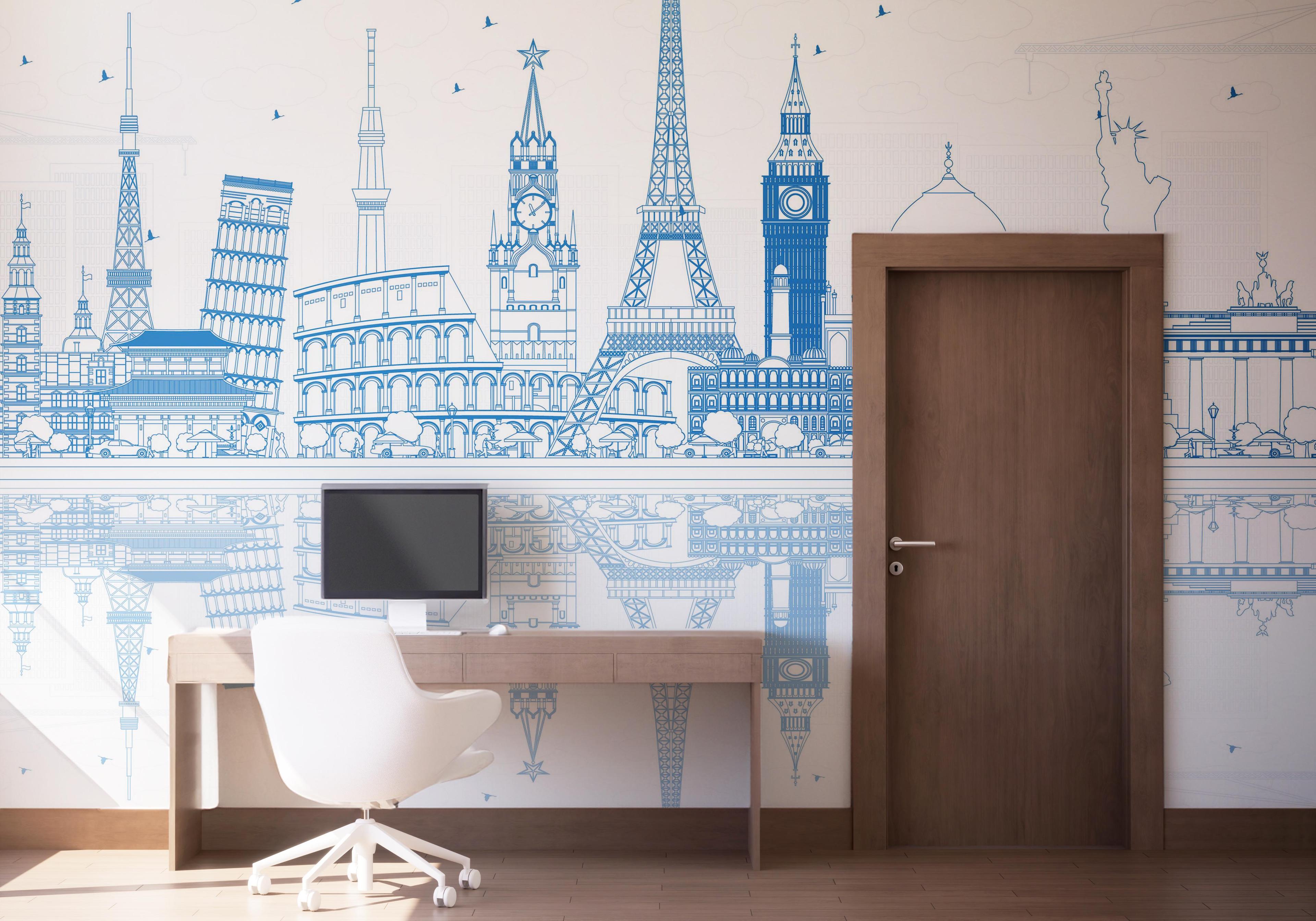 Fototapeta Blue Line Travel mockup 1