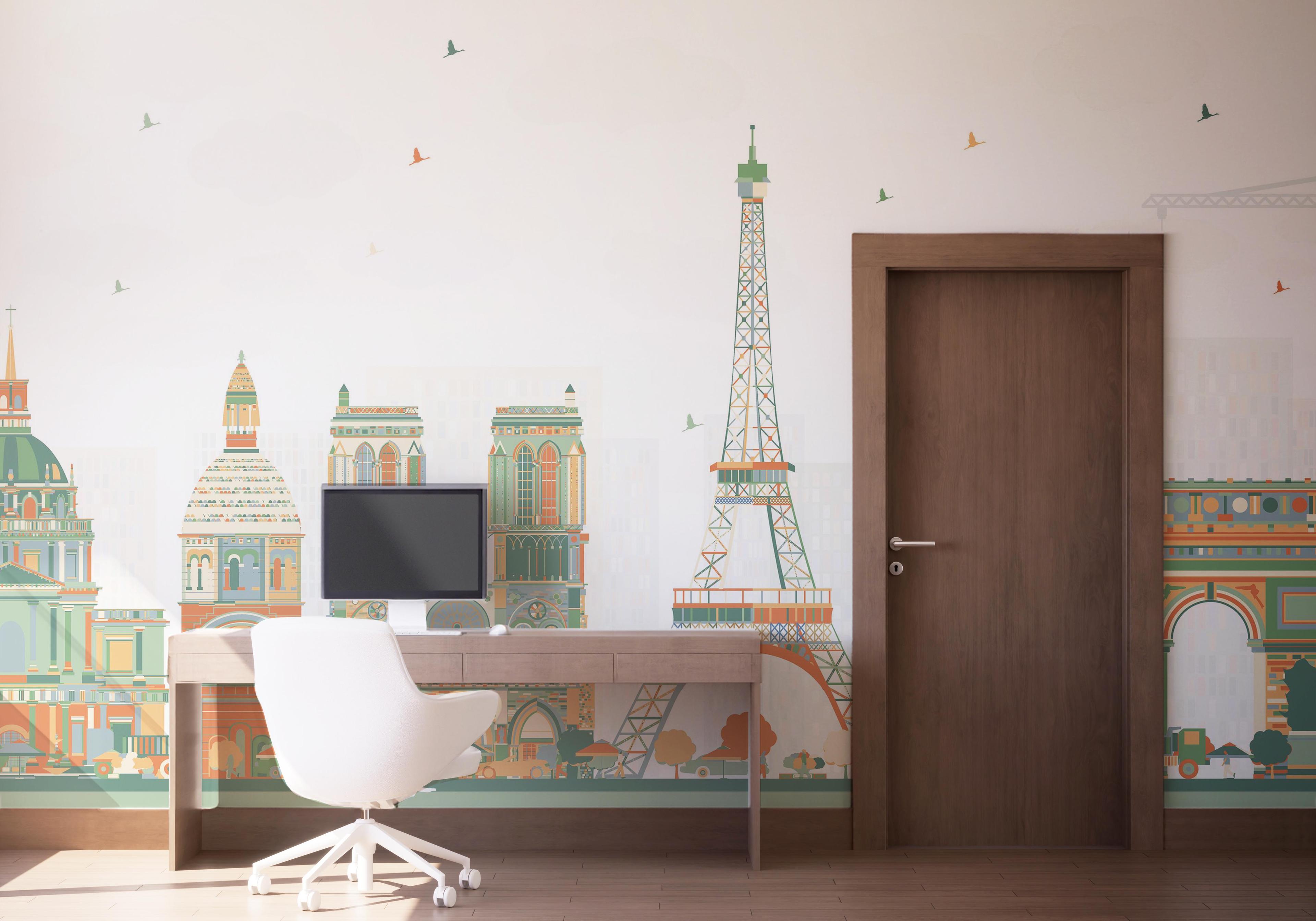 Fototapeta Orange Green Paris mockup 1