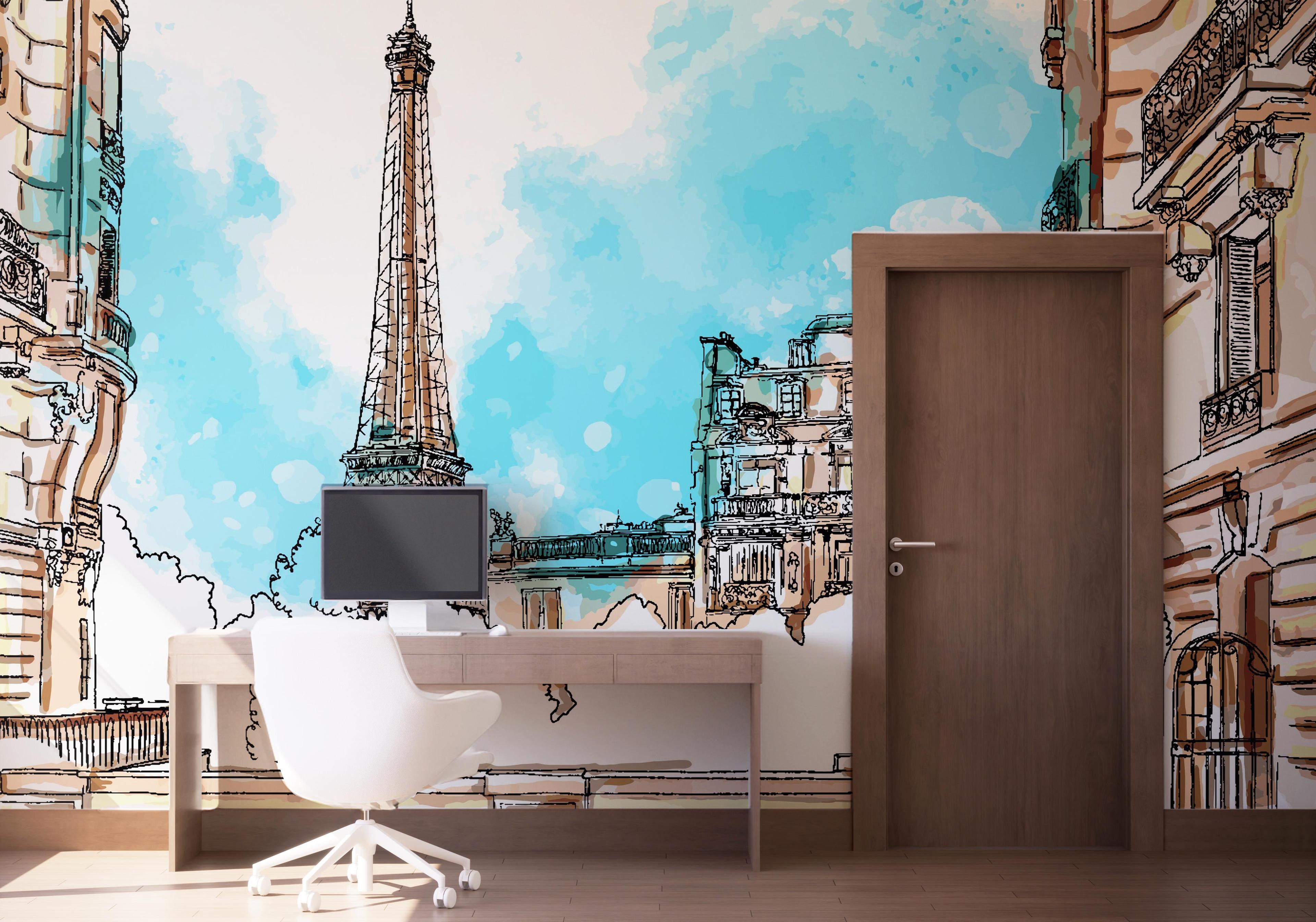 Fototapeta Paris Vibe Drawing mockup 1