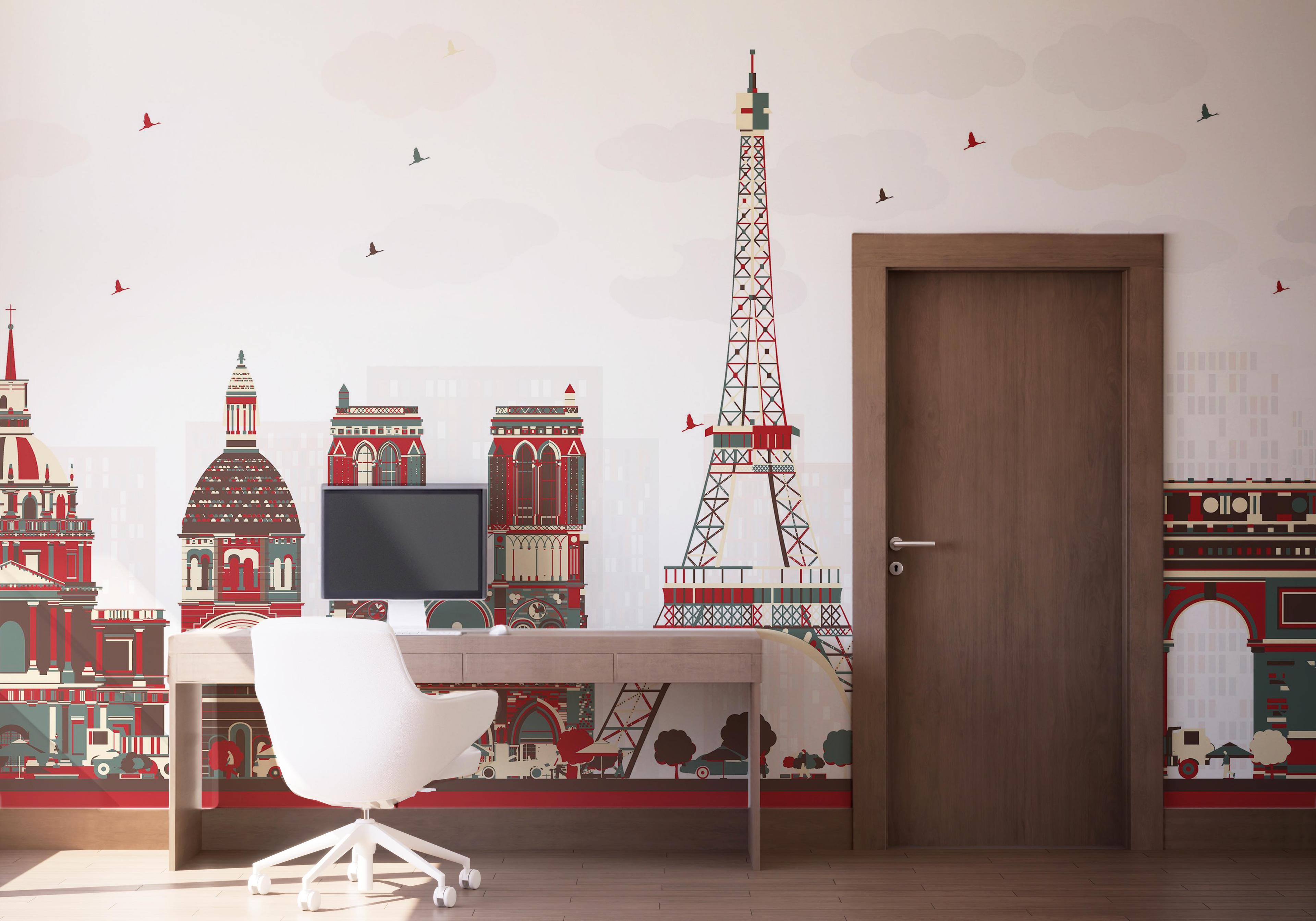 Fototapeta Red Grey Paris mockup 1
