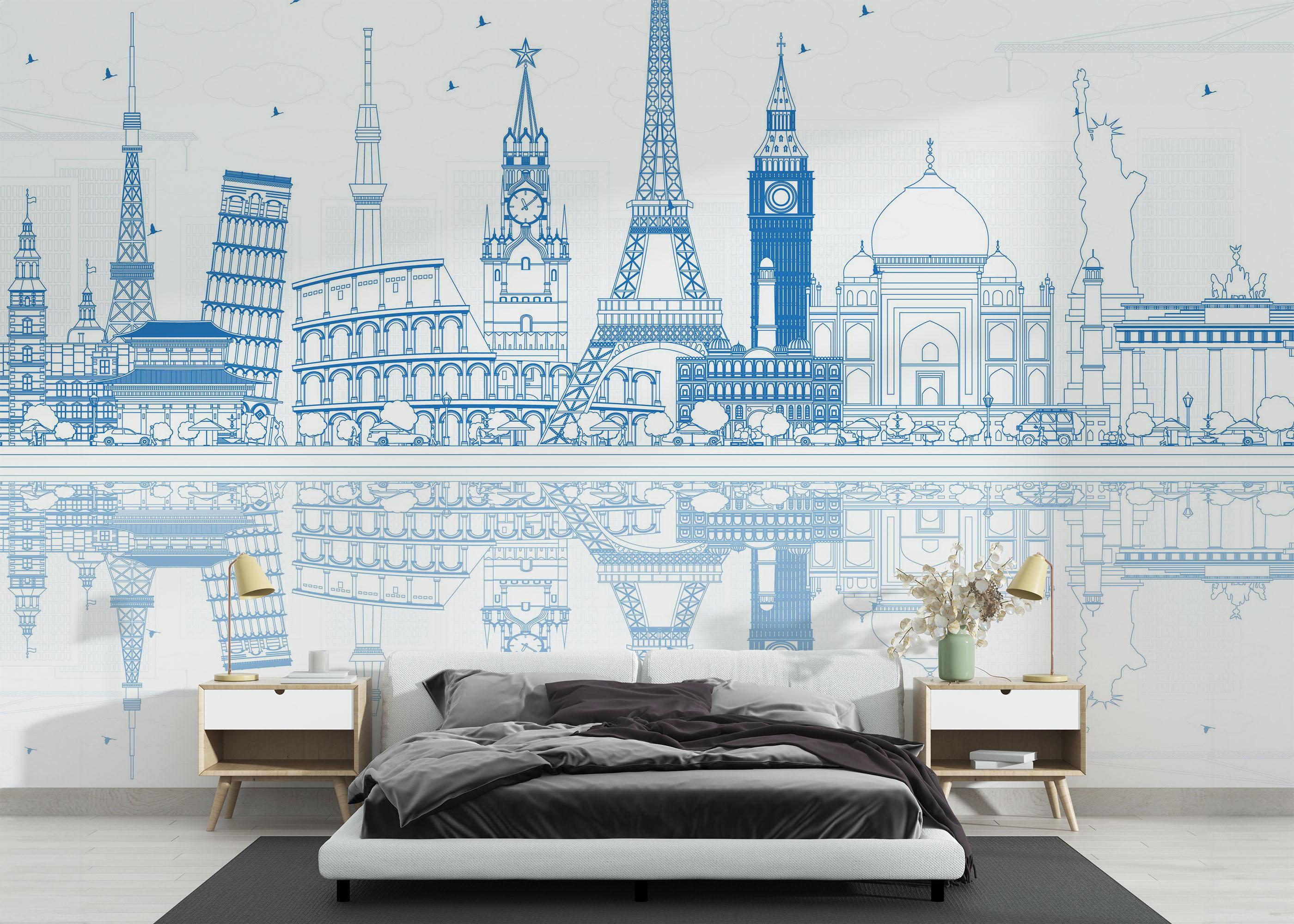 Fototapeta Blue Line Travel mockup 3