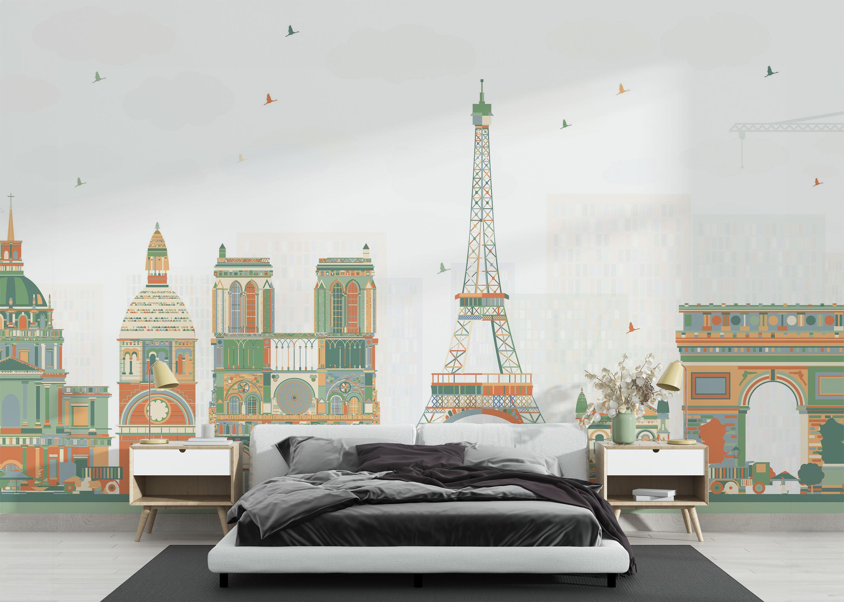 Fototapeta Orange Green Paris mockup 3