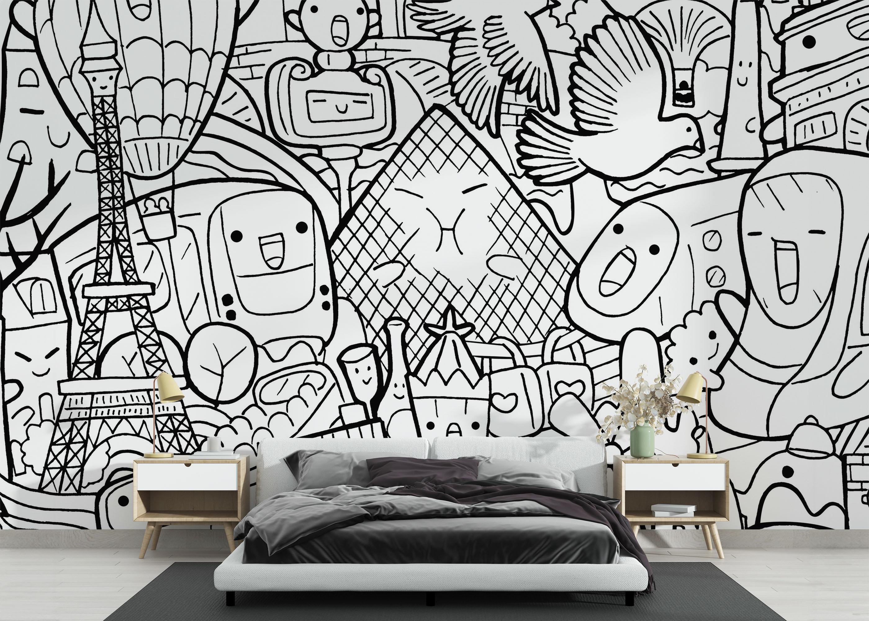 Fototapeta Paris Doodle mockup 3