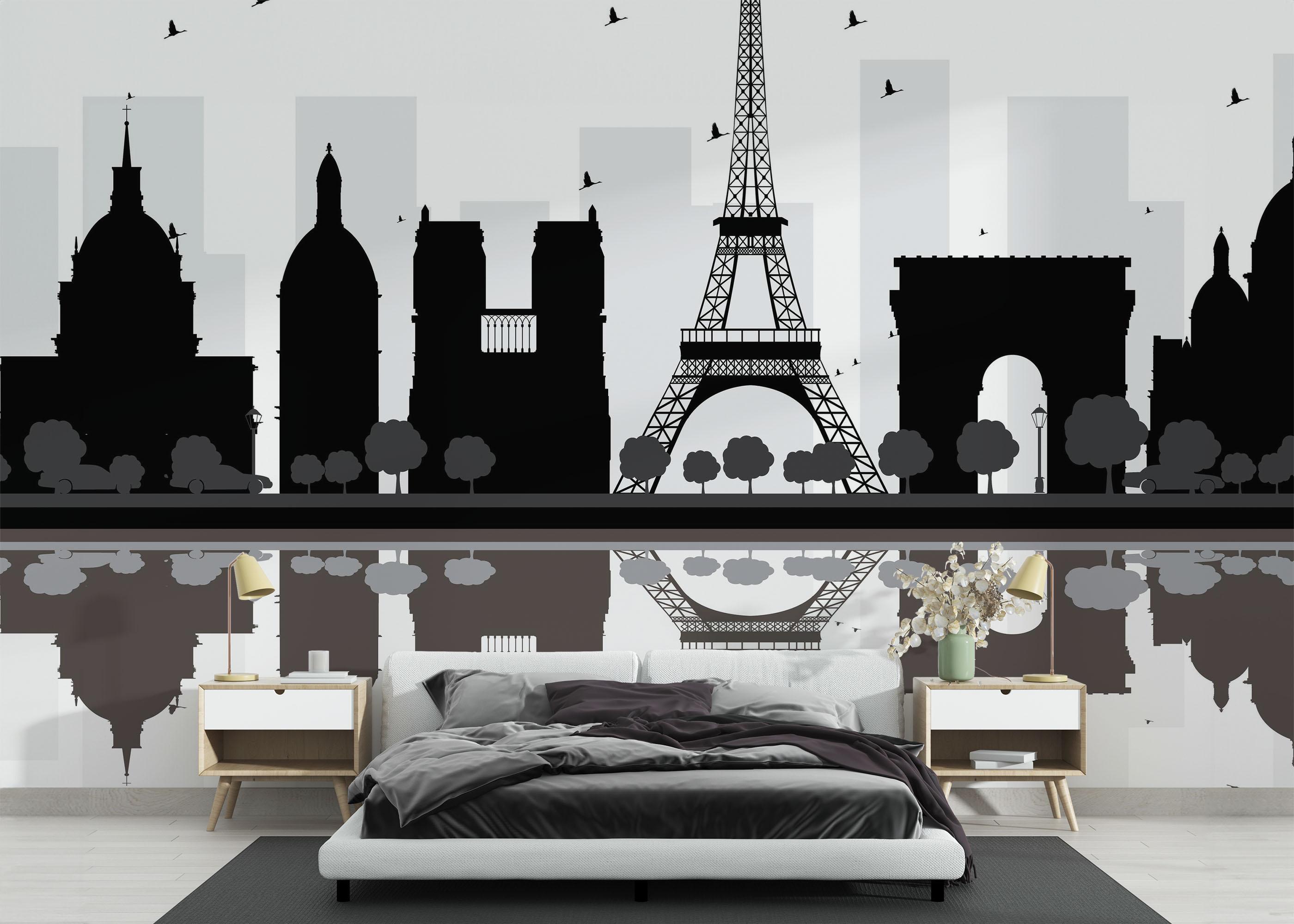 Fototapeta Paris Silhouette mockup 3