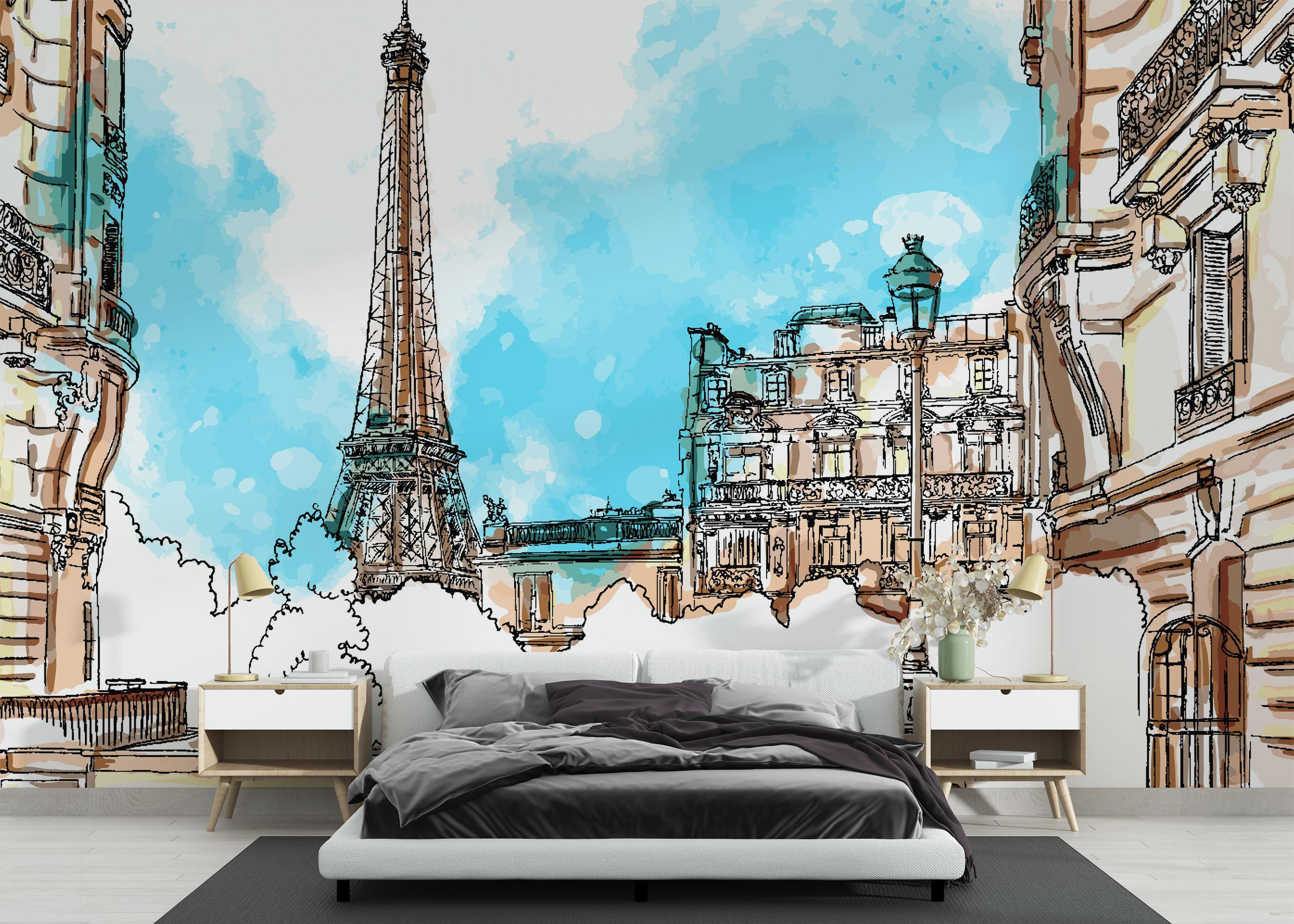 Fototapeta Paris Vibe Drawing mockup 3