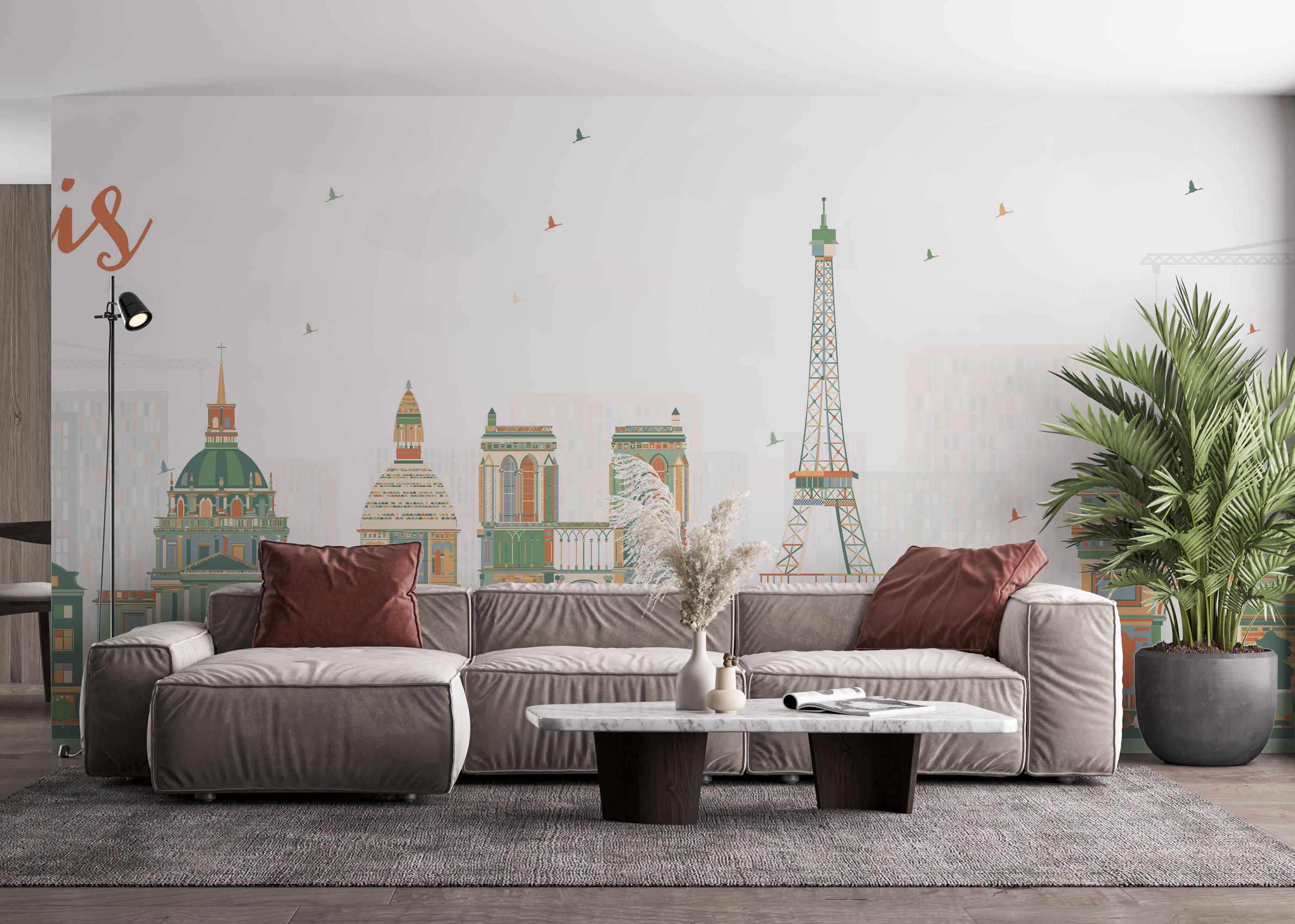 Fototapeta Orange Green Paris mockup 4