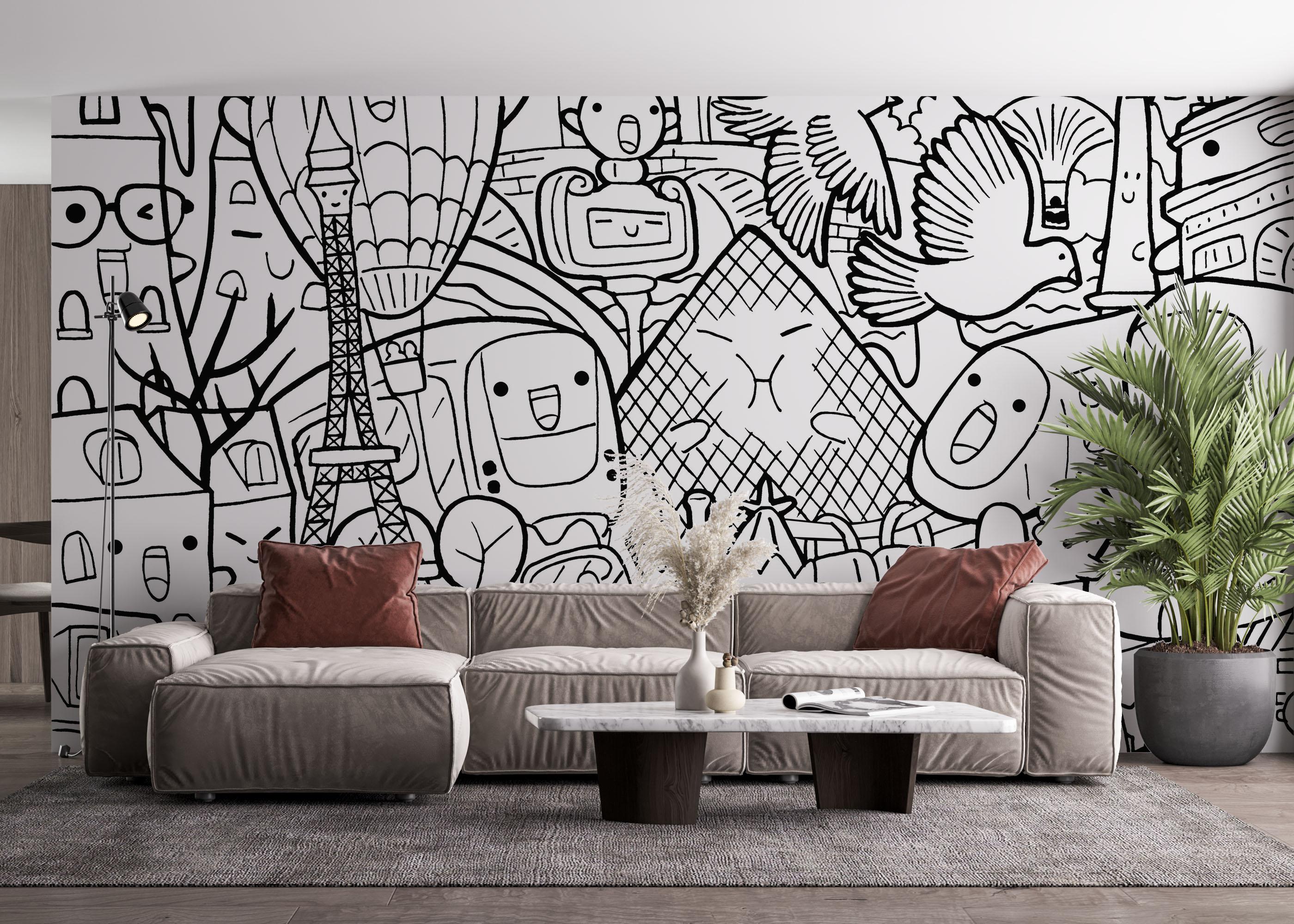 Fototapeta Paris Doodle mockup 4