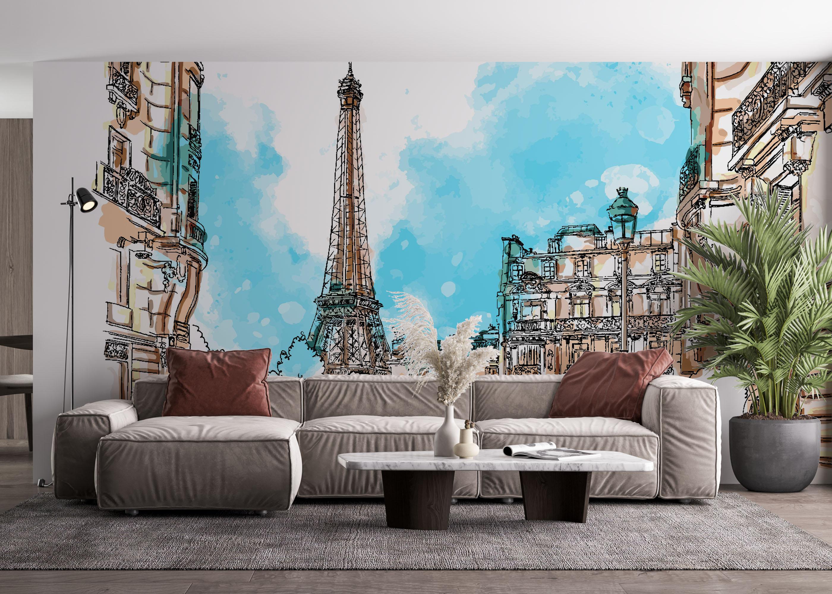 Fototapeta Paris Vibe Drawing mockup 4