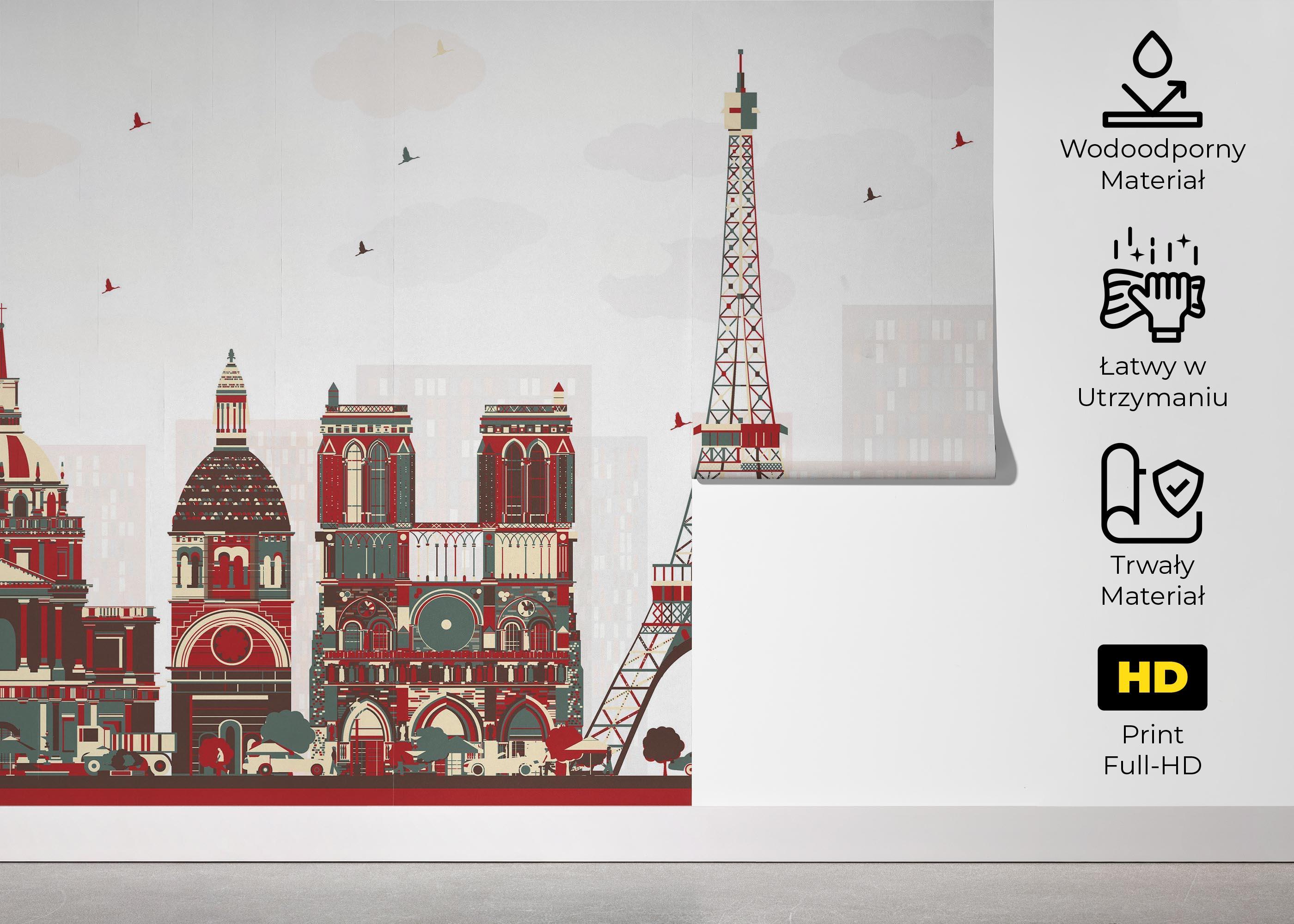 Fototapeta Red Grey Paris mockup 5
