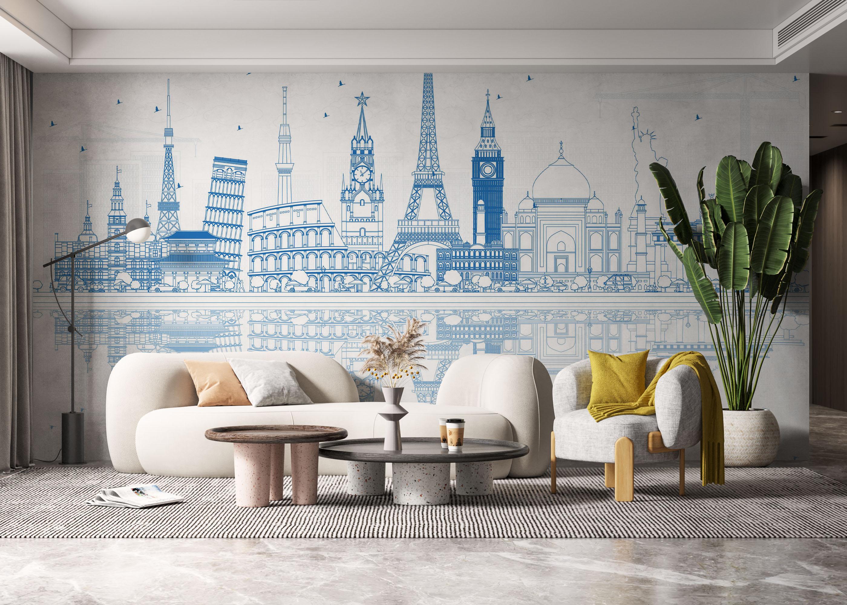 Fototapeta Blue Line Travel mockup 6