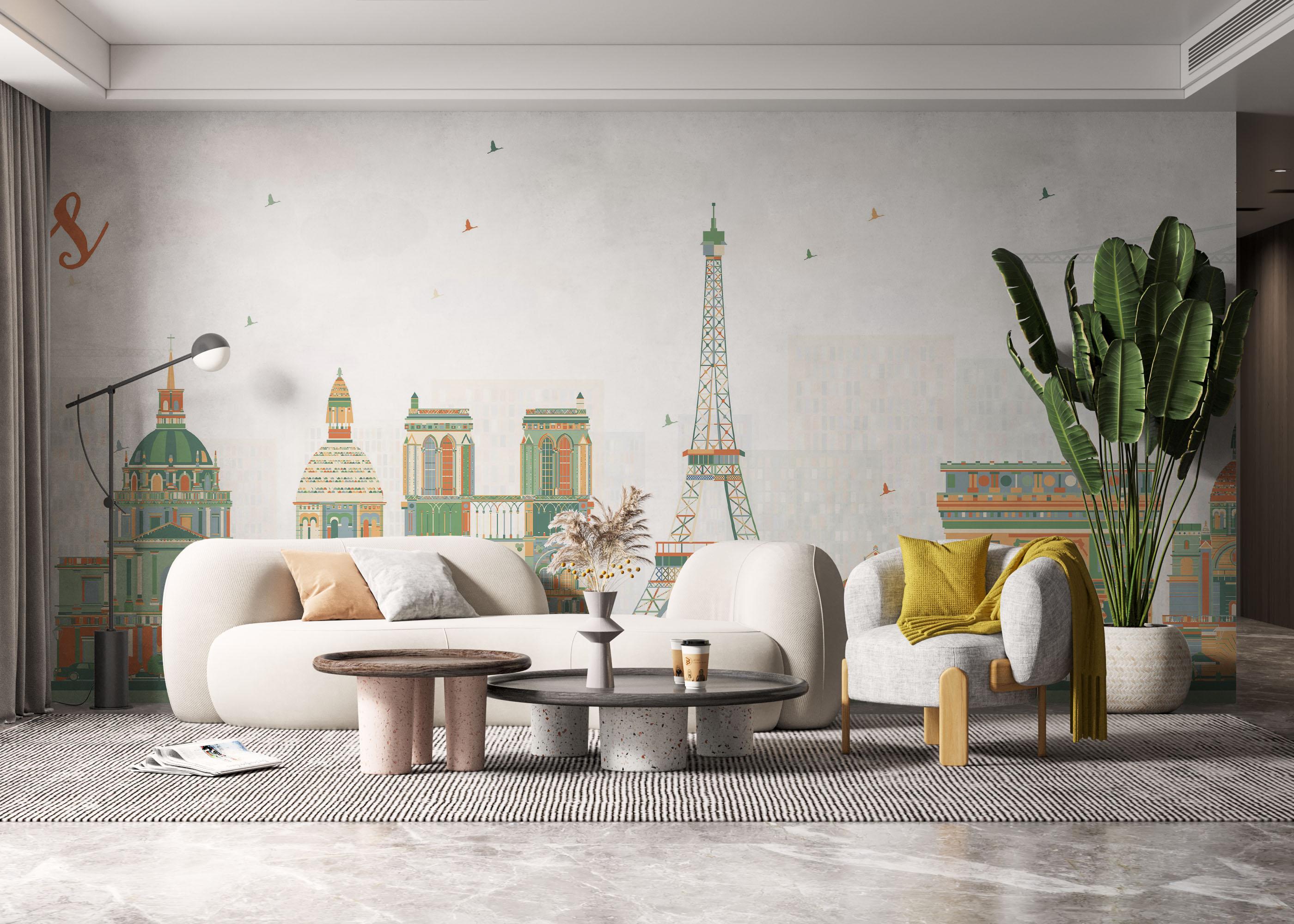 Fototapeta Orange Green Paris mockup 6