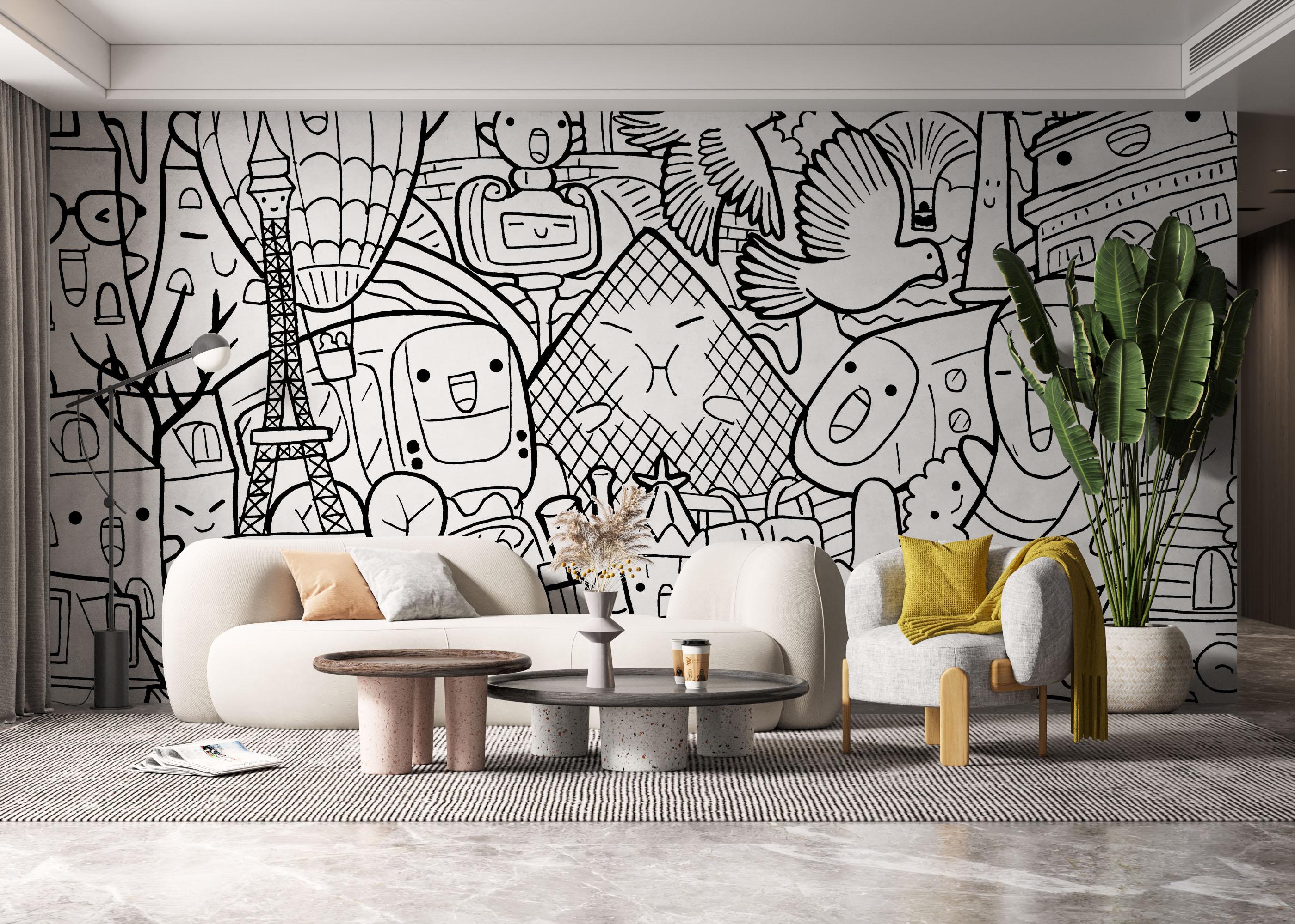 Fototapeta Paris Doodle mockup 6