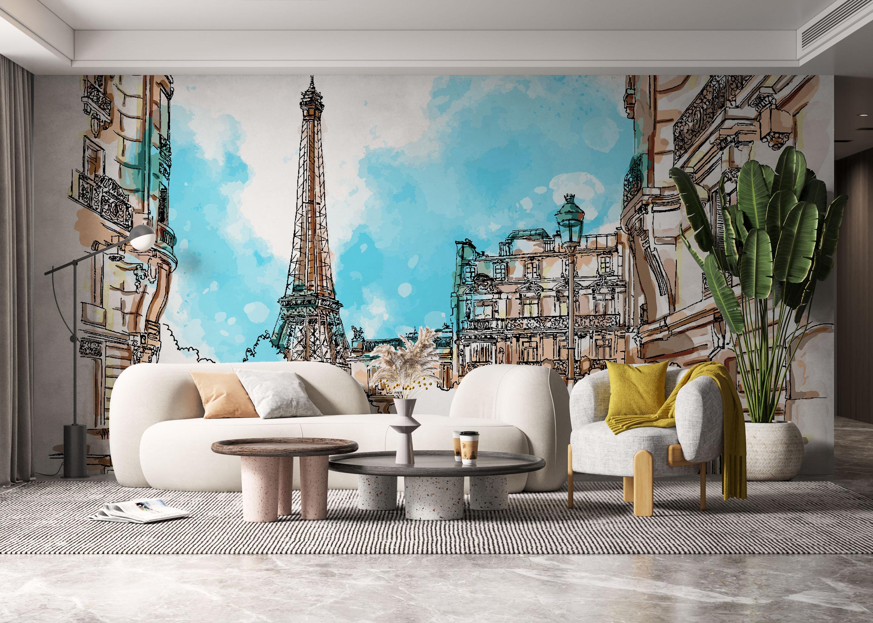 Fototapeta Paris Vibe Drawing mockup 6