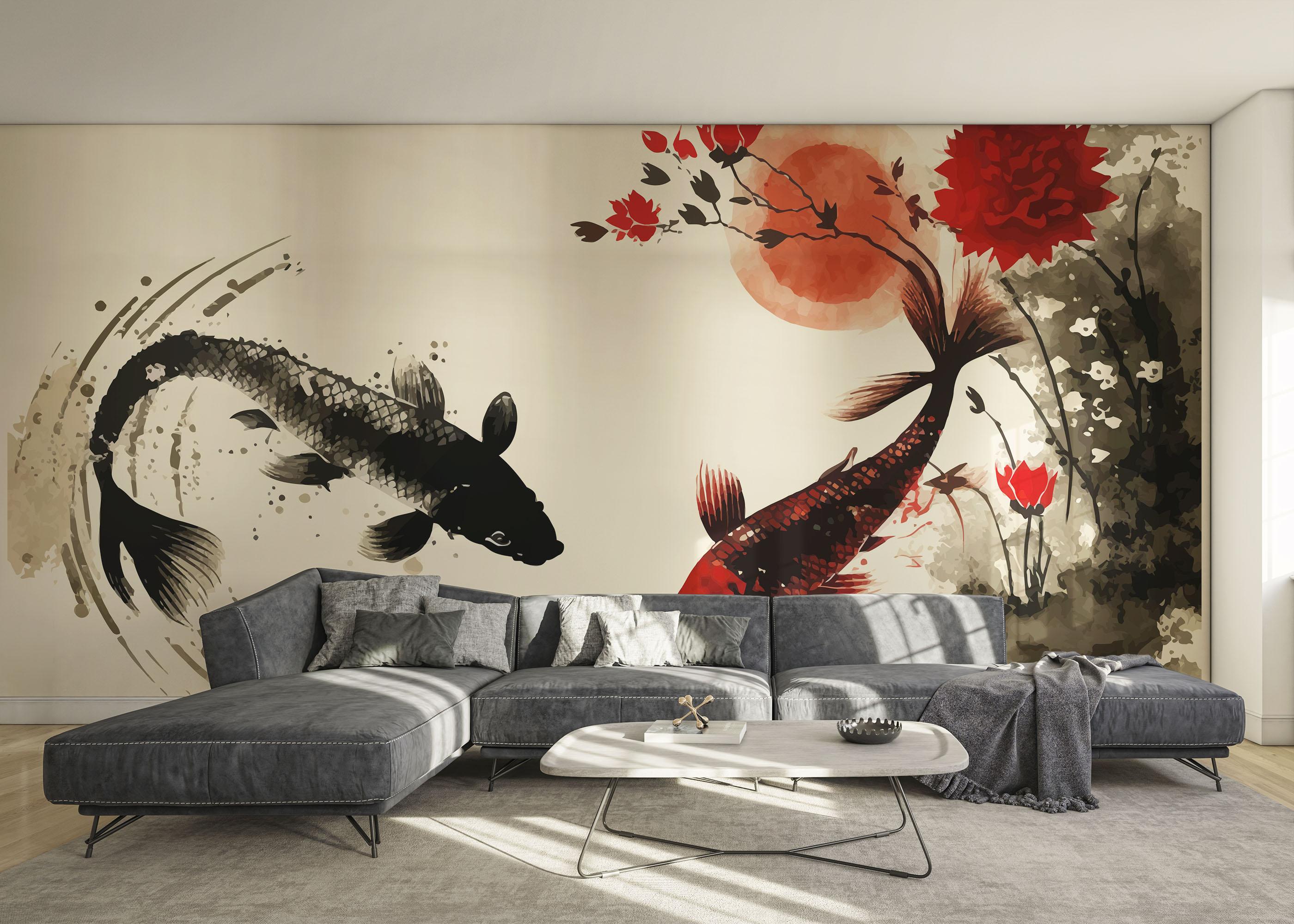 Fototapeta Red Black Koi mockup 0