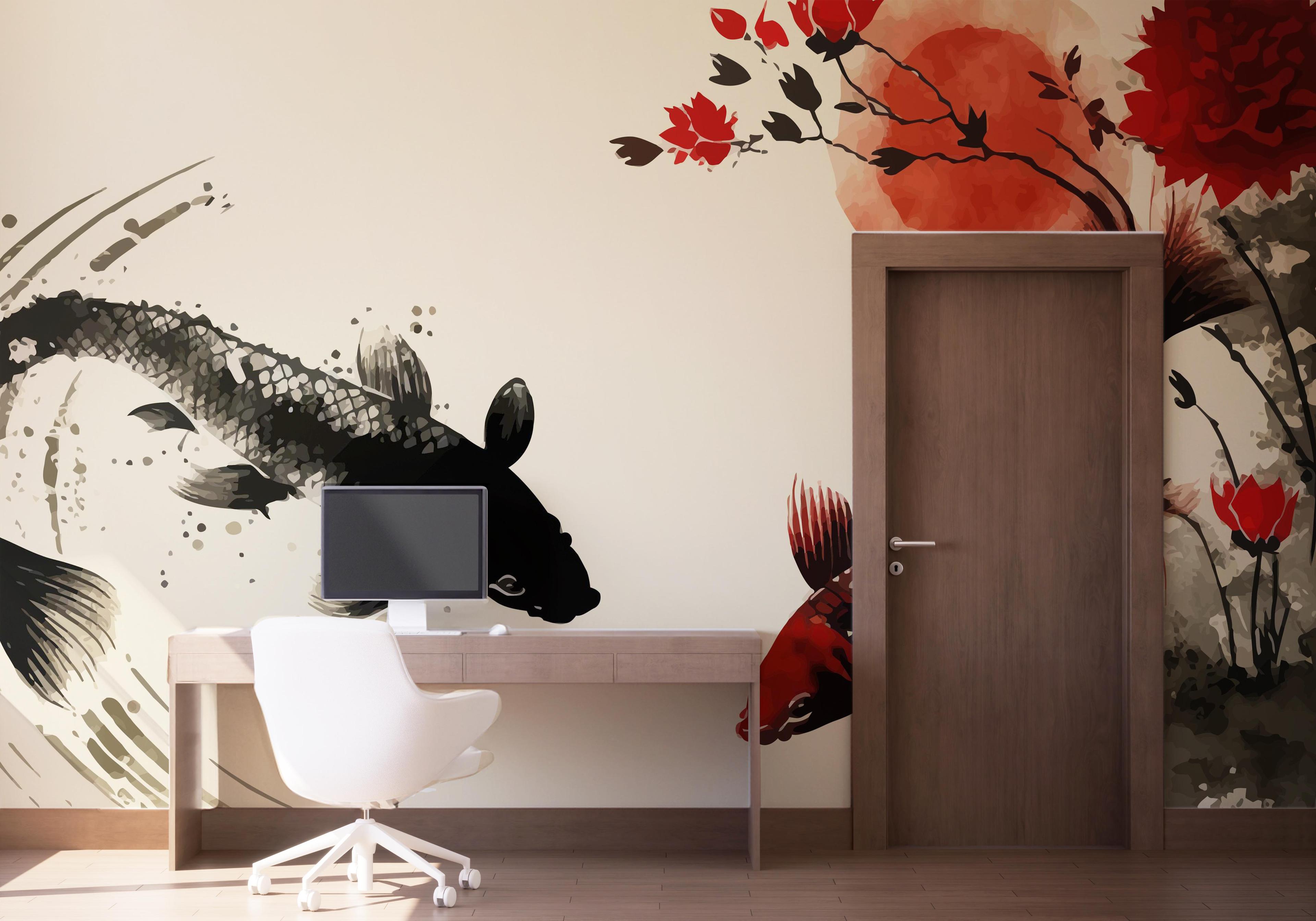 Fototapeta Red Black Koi mockup 1