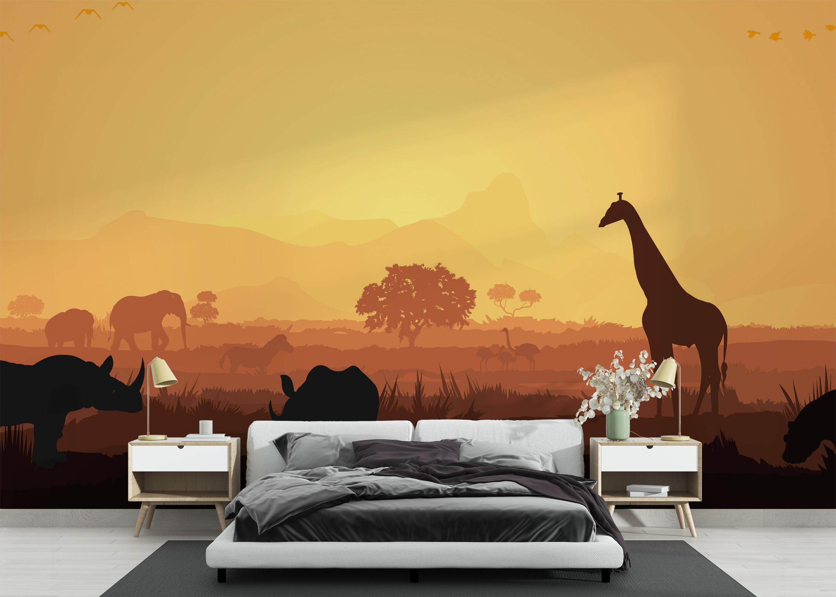 Fototapeta Animal Forest Shilouette mockup 3