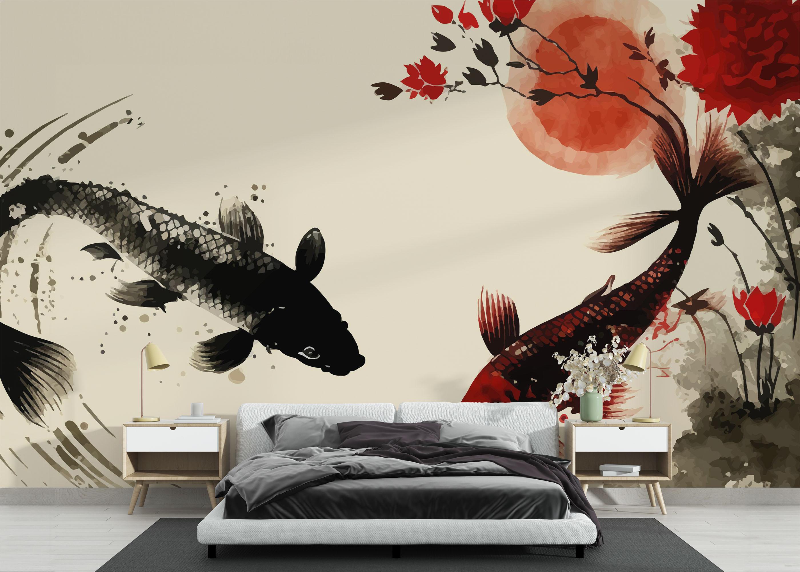Fototapeta Red Black Koi mockup 3
