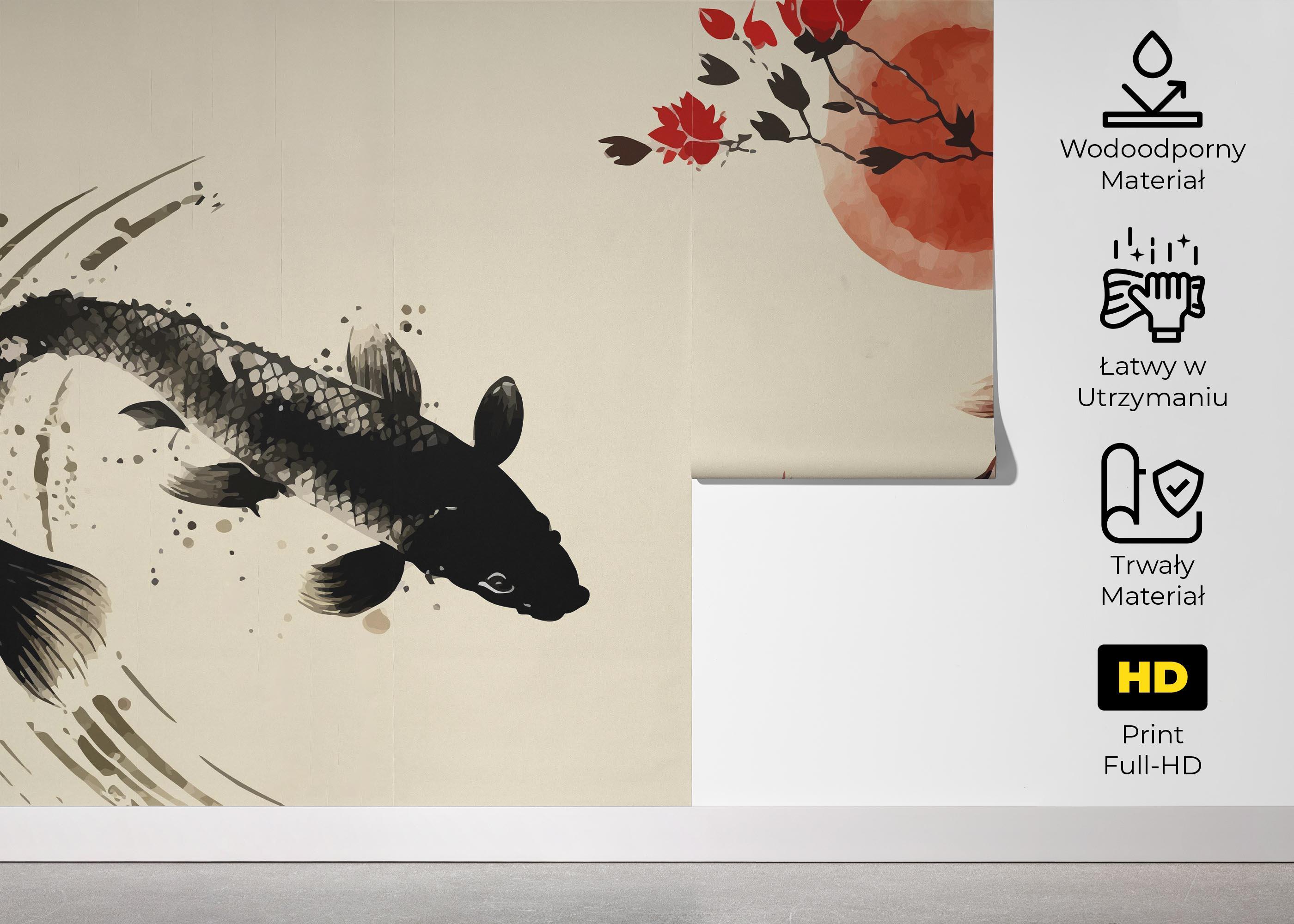Fototapeta Red Black Koi mockup 5