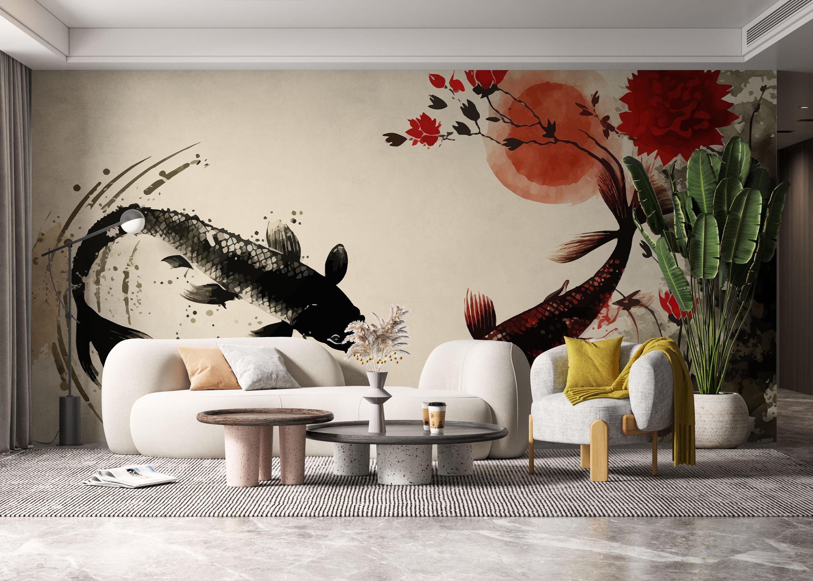 Fototapeta Red Black Koi mockup 6