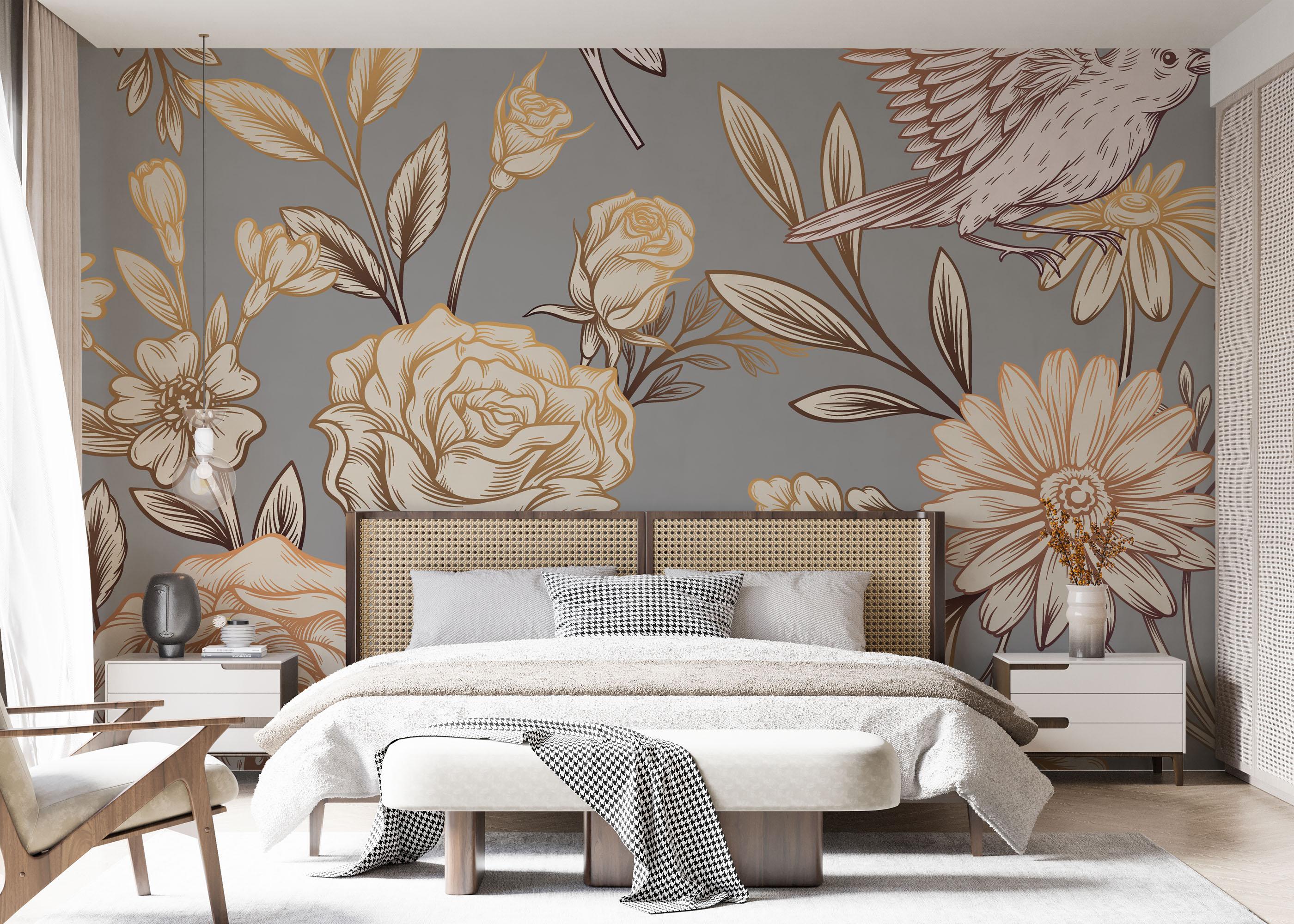 Fototapeta Gold Brown Flower mockup 7