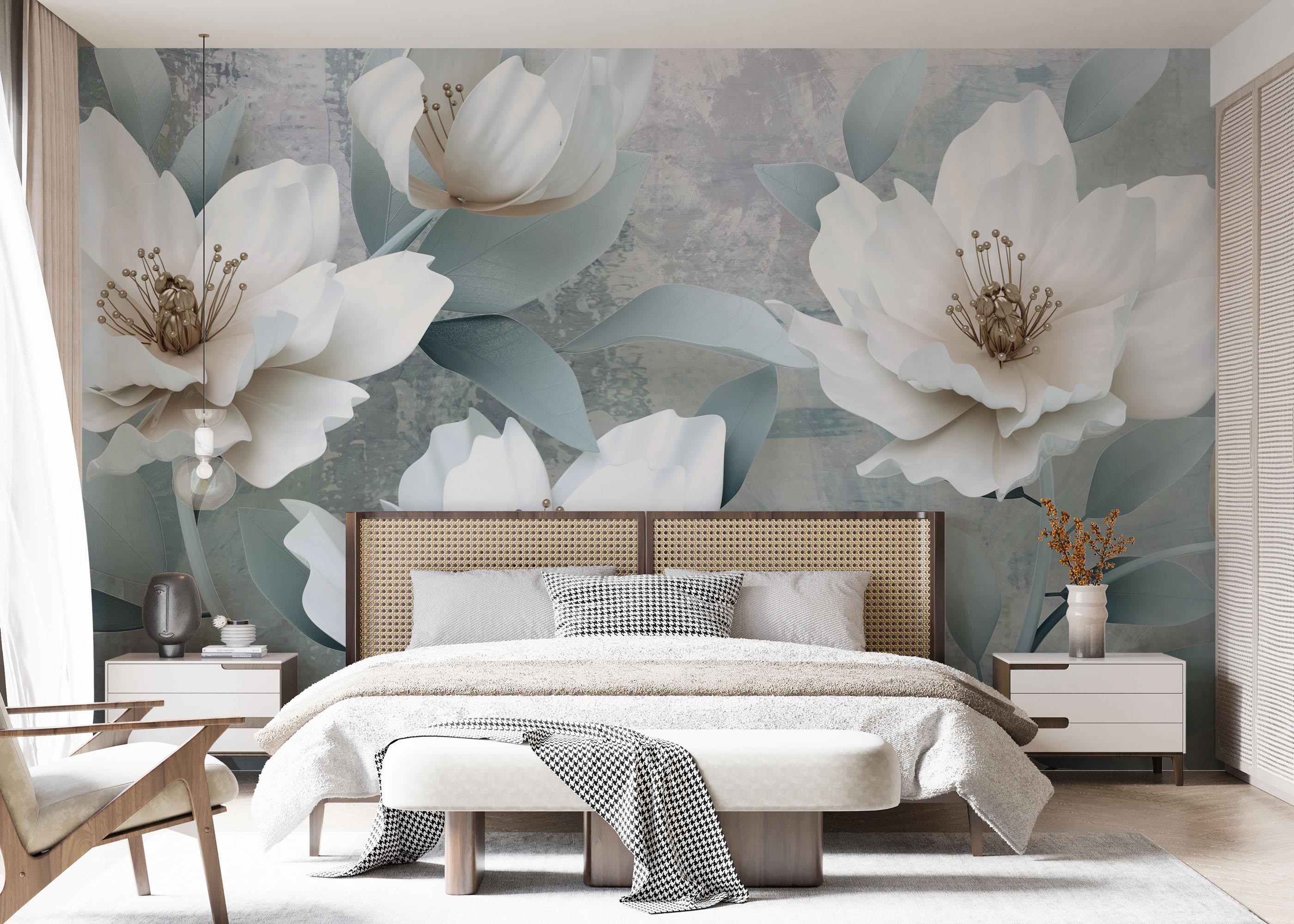 Fototapeta Light Turquoise Flowers mockup 7