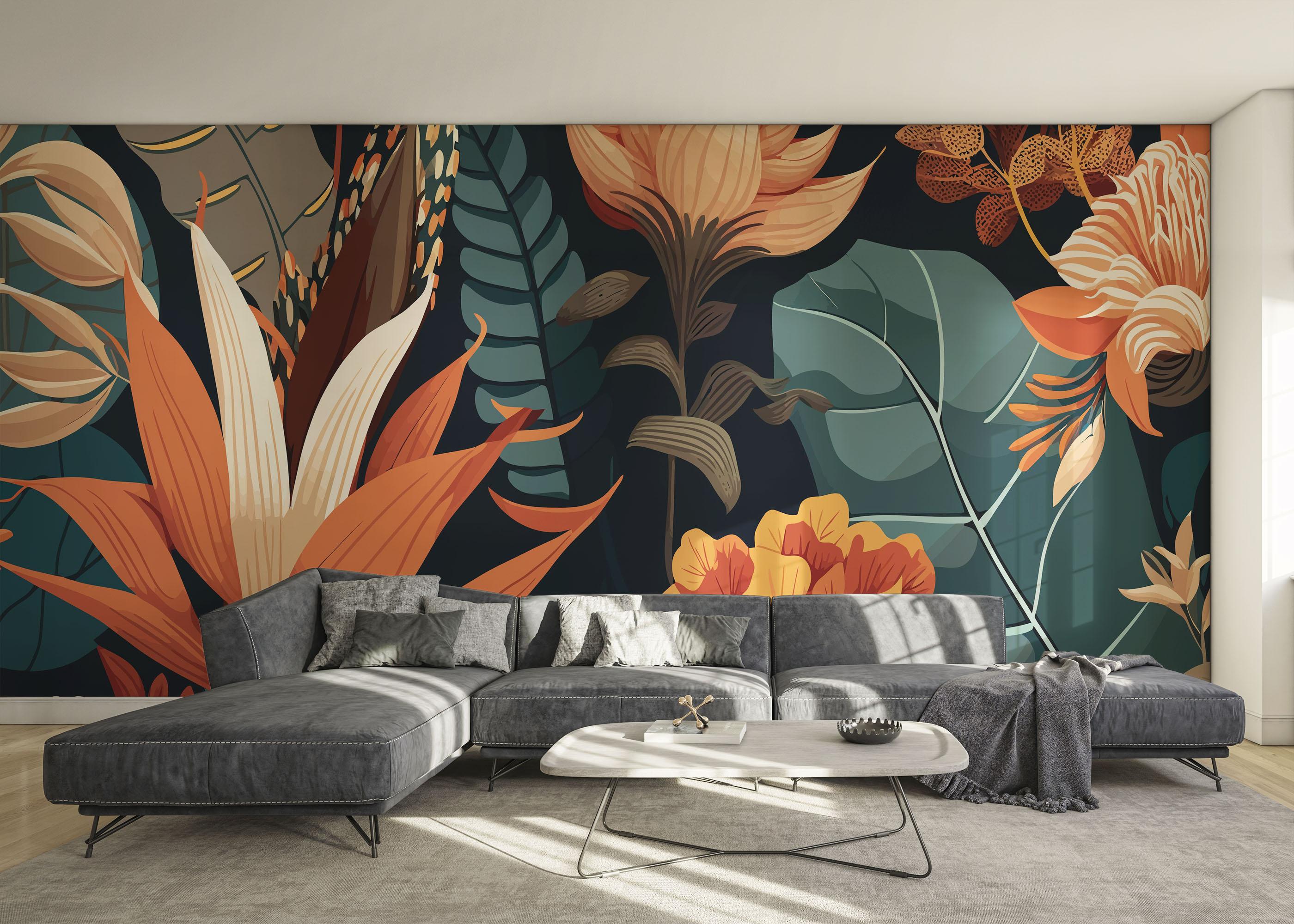 Fototapeta Brown Orange Plants mockup 0