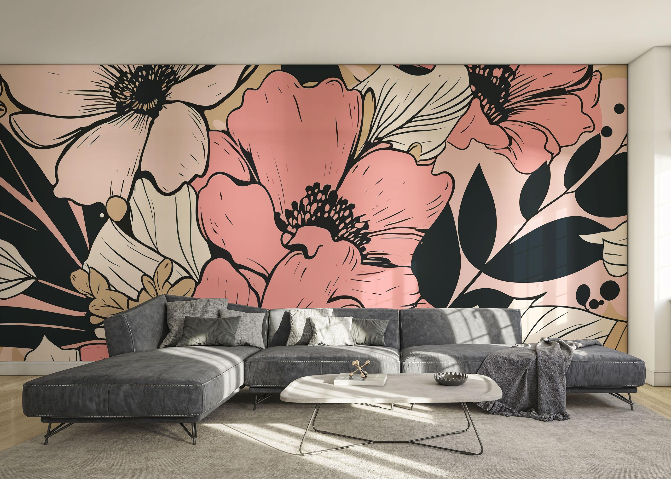 Fototapeta Close Pink Flower mockup 0