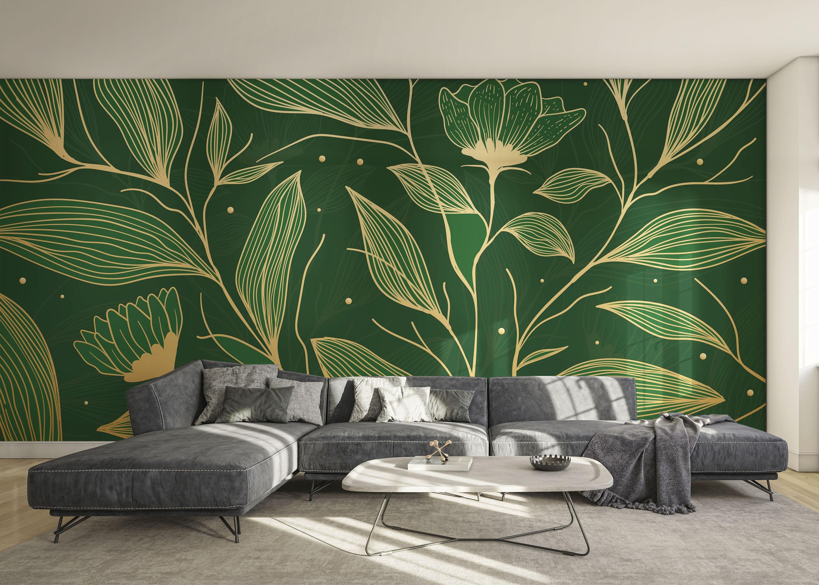 Fototapeta Cream Gold Green mockup 0