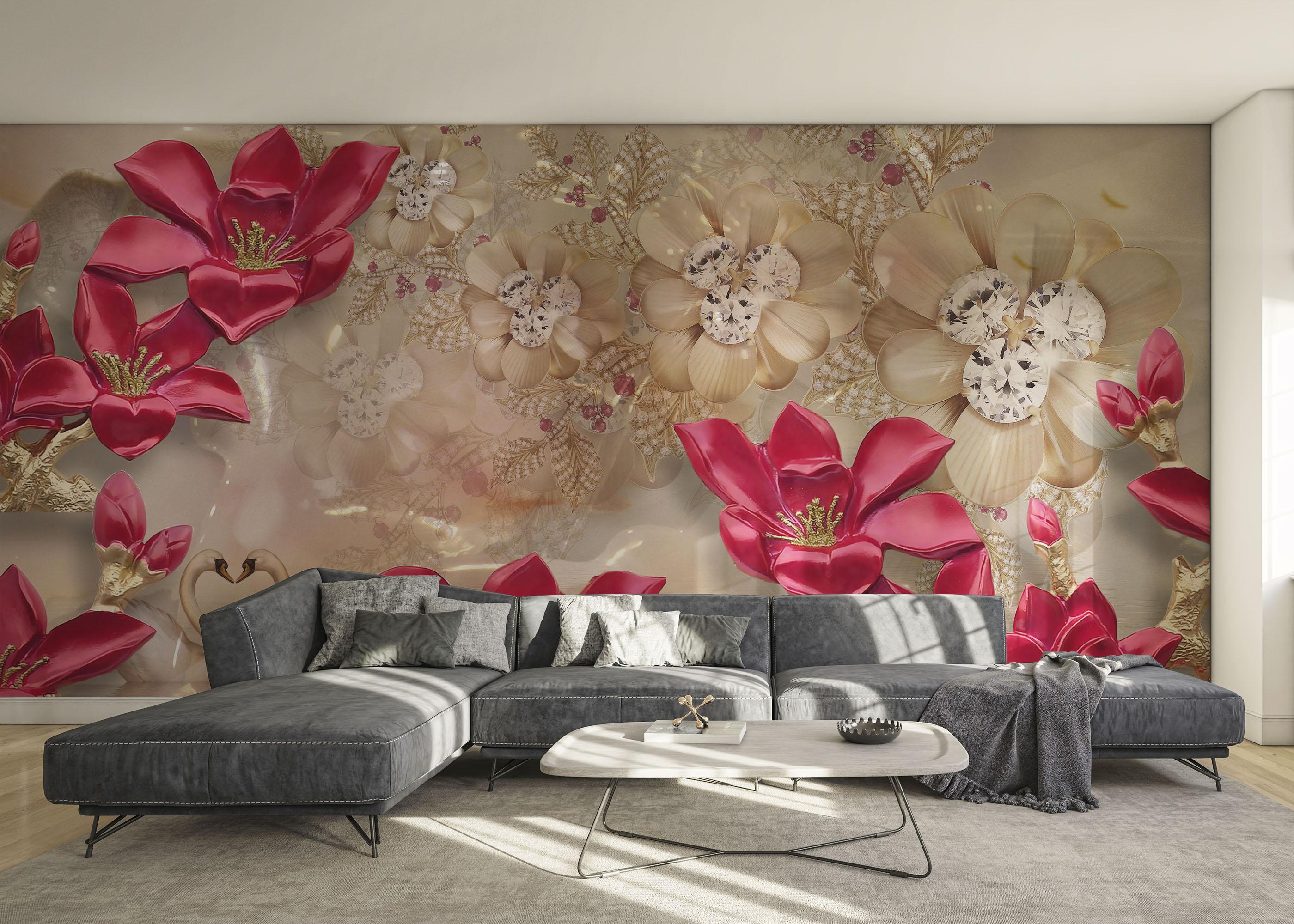 Fototapeta Diamond Flowers mockup 0