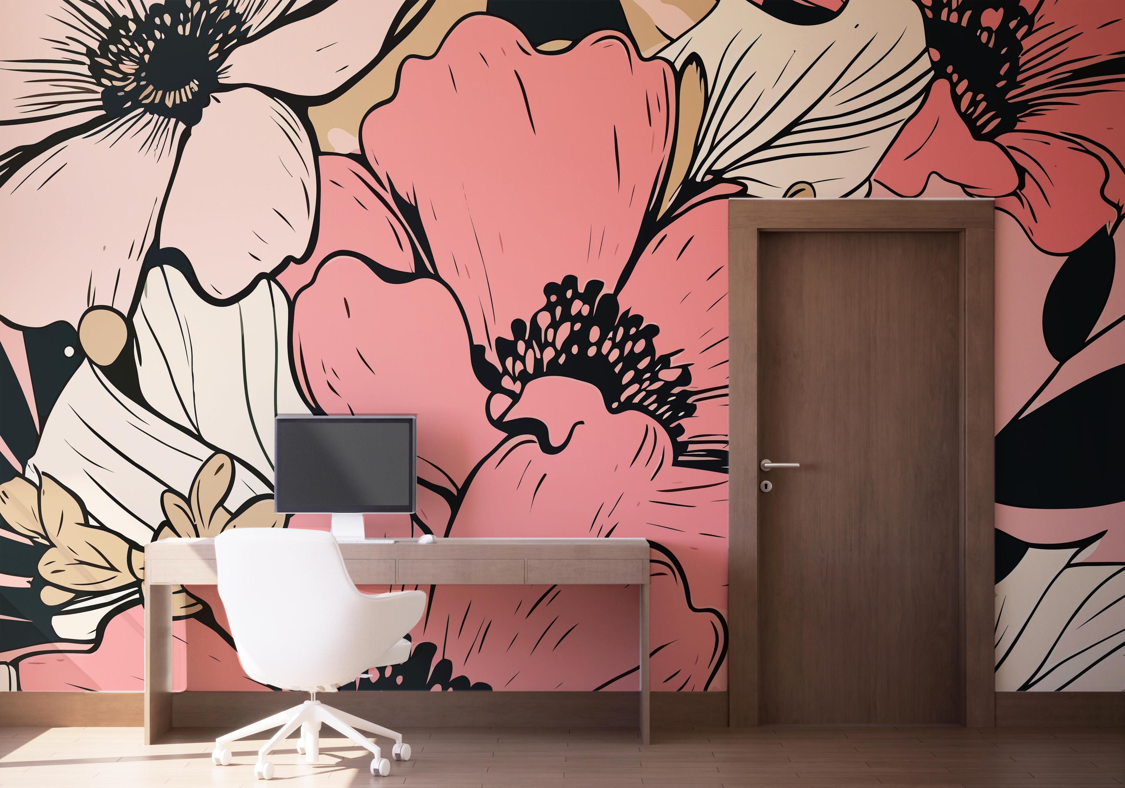 Fototapeta Close Pink Flower mockup 1