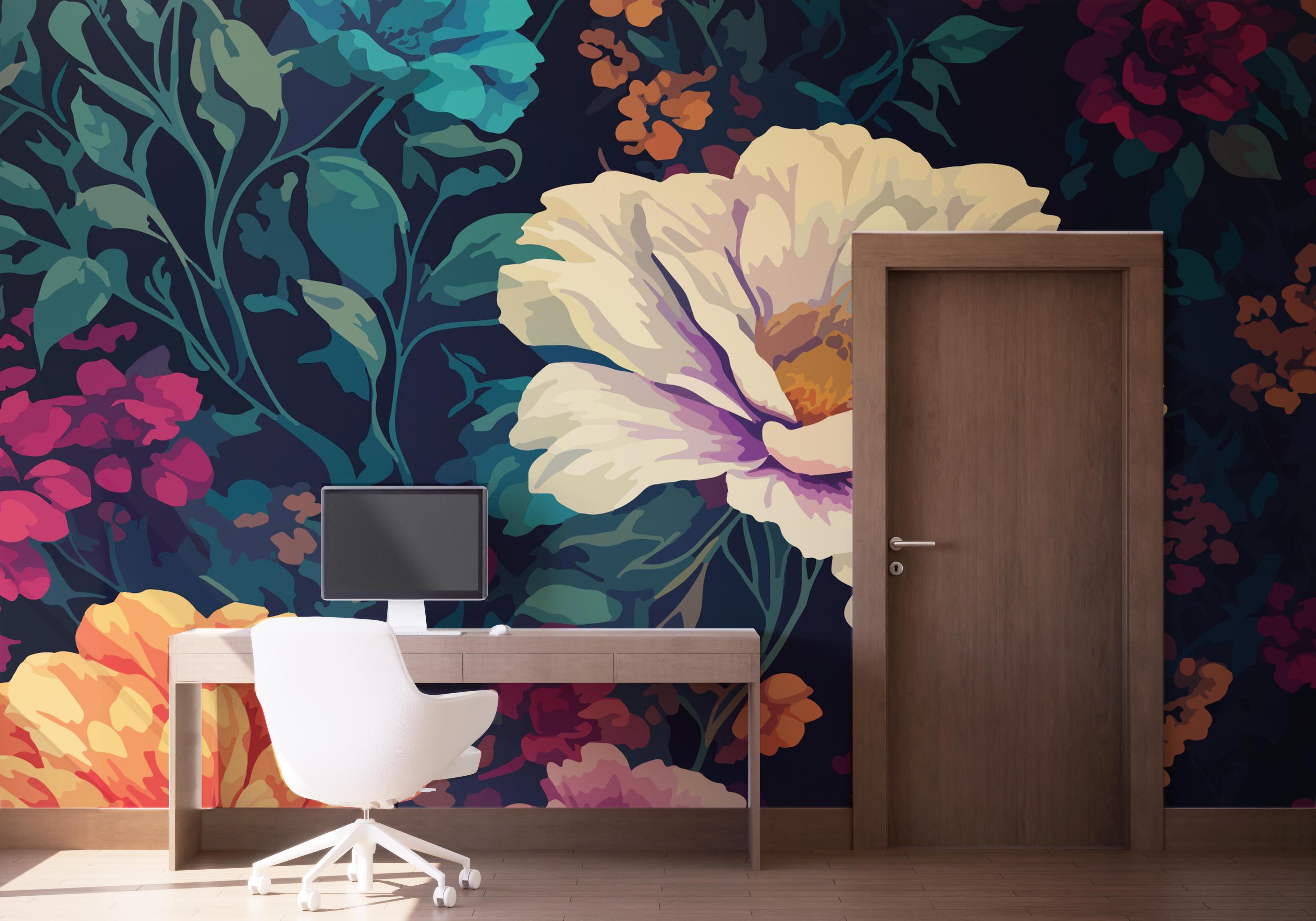 Fototapeta Colorful Flowers Art mockup 1