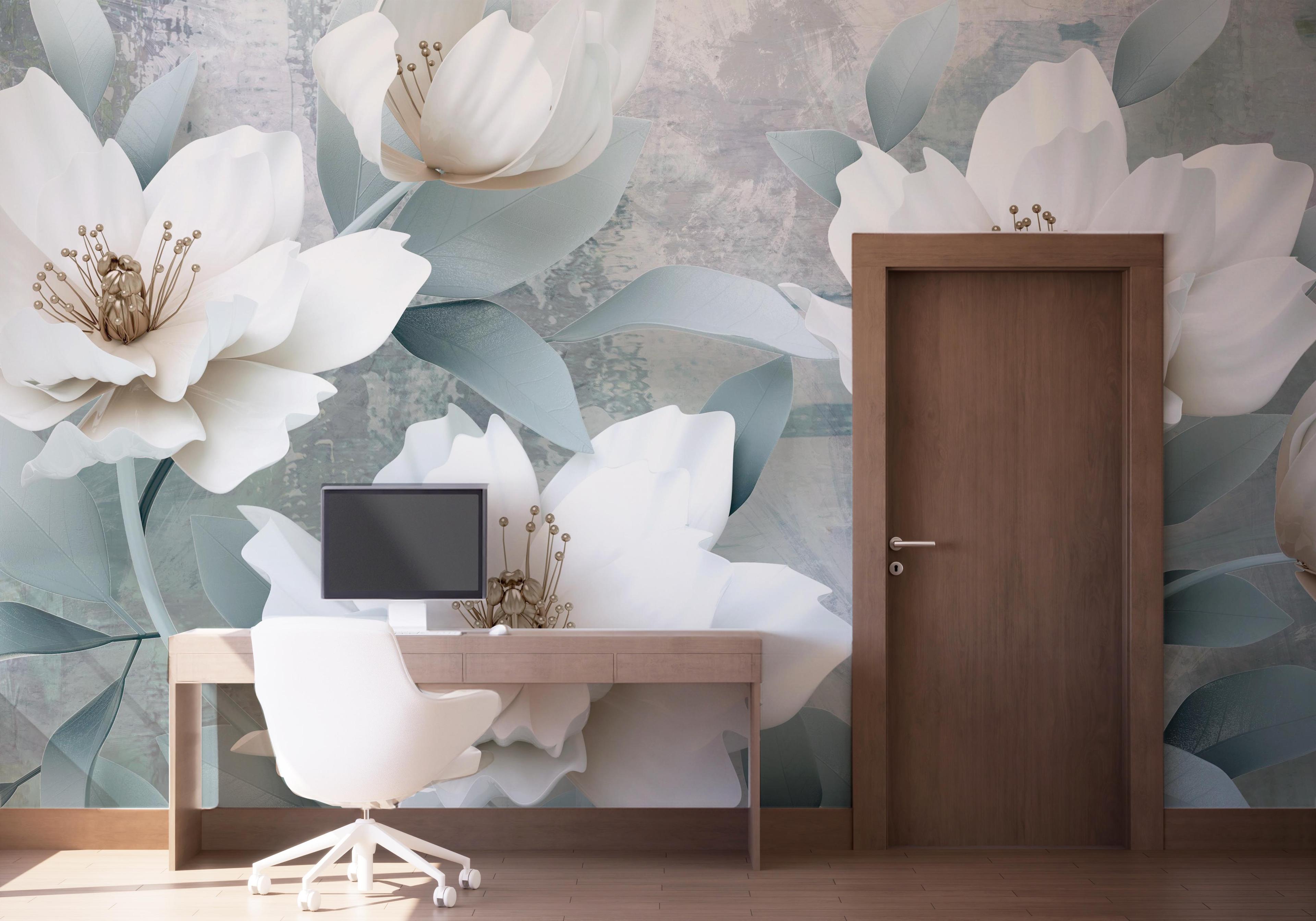 Fototapeta Light Turquoise Flowers mockup 1