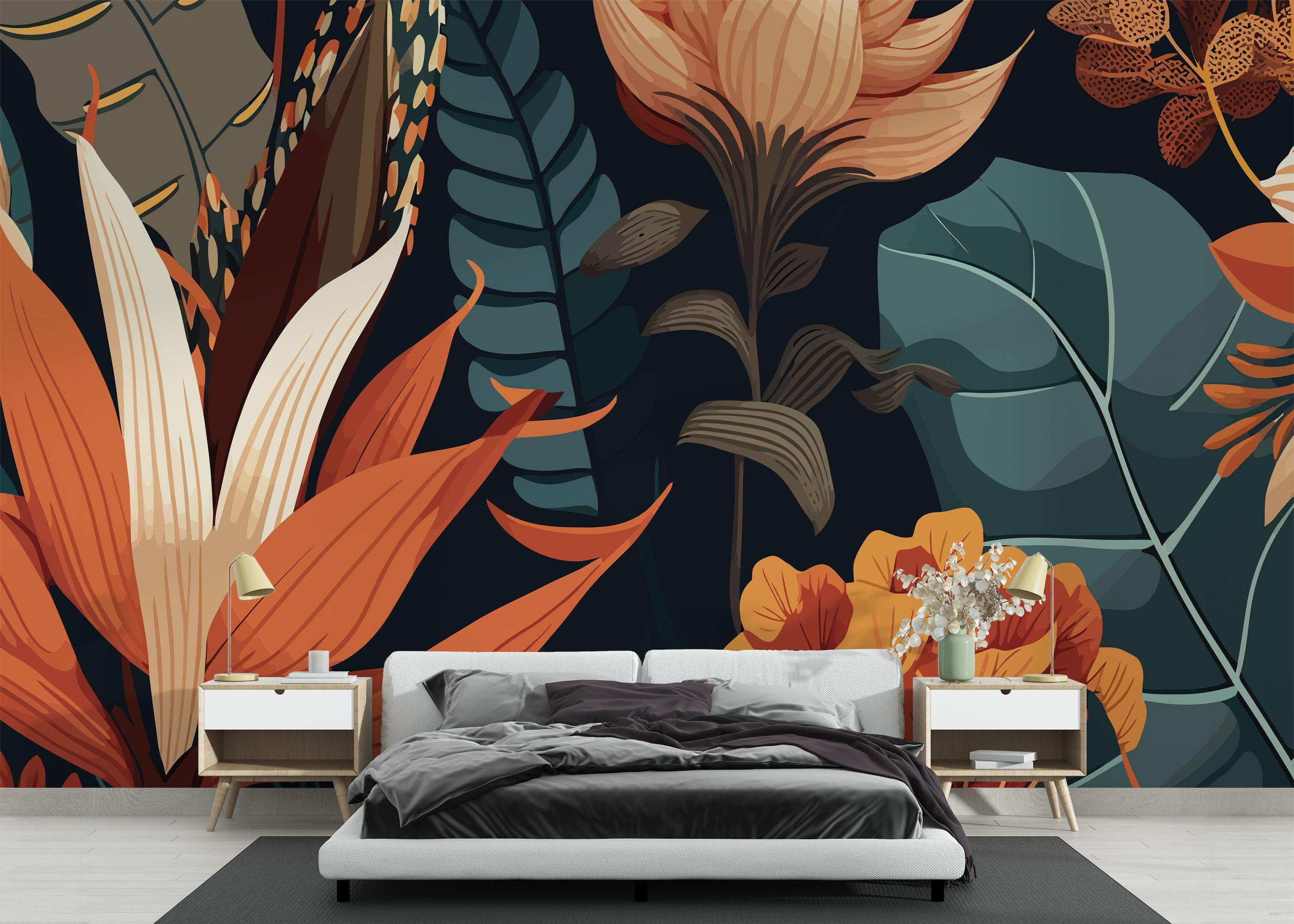 Fototapeta Brown Orange Plants mockup 3